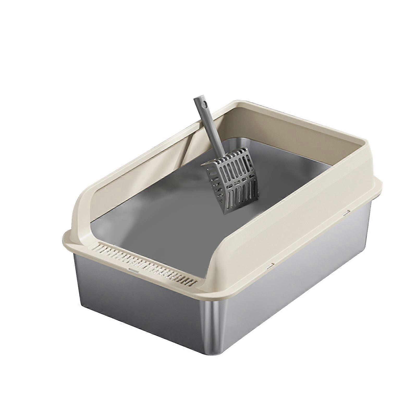 Open Top Pet Litter Semi Enclosed Cat Litter Basin Anti Splashing Easy to Clean