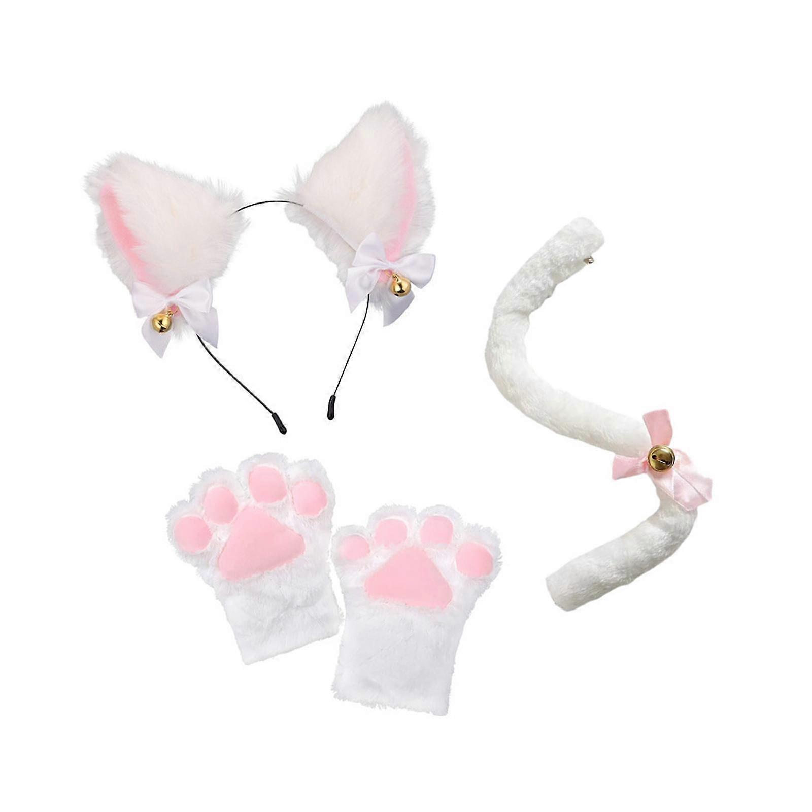 Cat Ear Tail and Paw Set για γυναίκες κορίτσια κινούμενα σχέδια Απόκριες κοστούμι αξεσουάρ