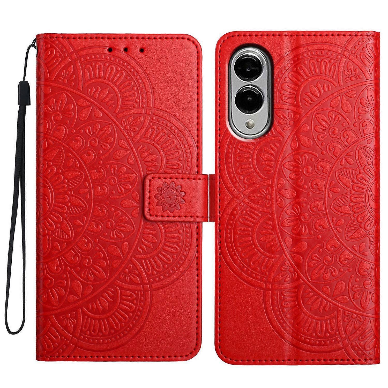 Flower Embossed Leather Phone Case