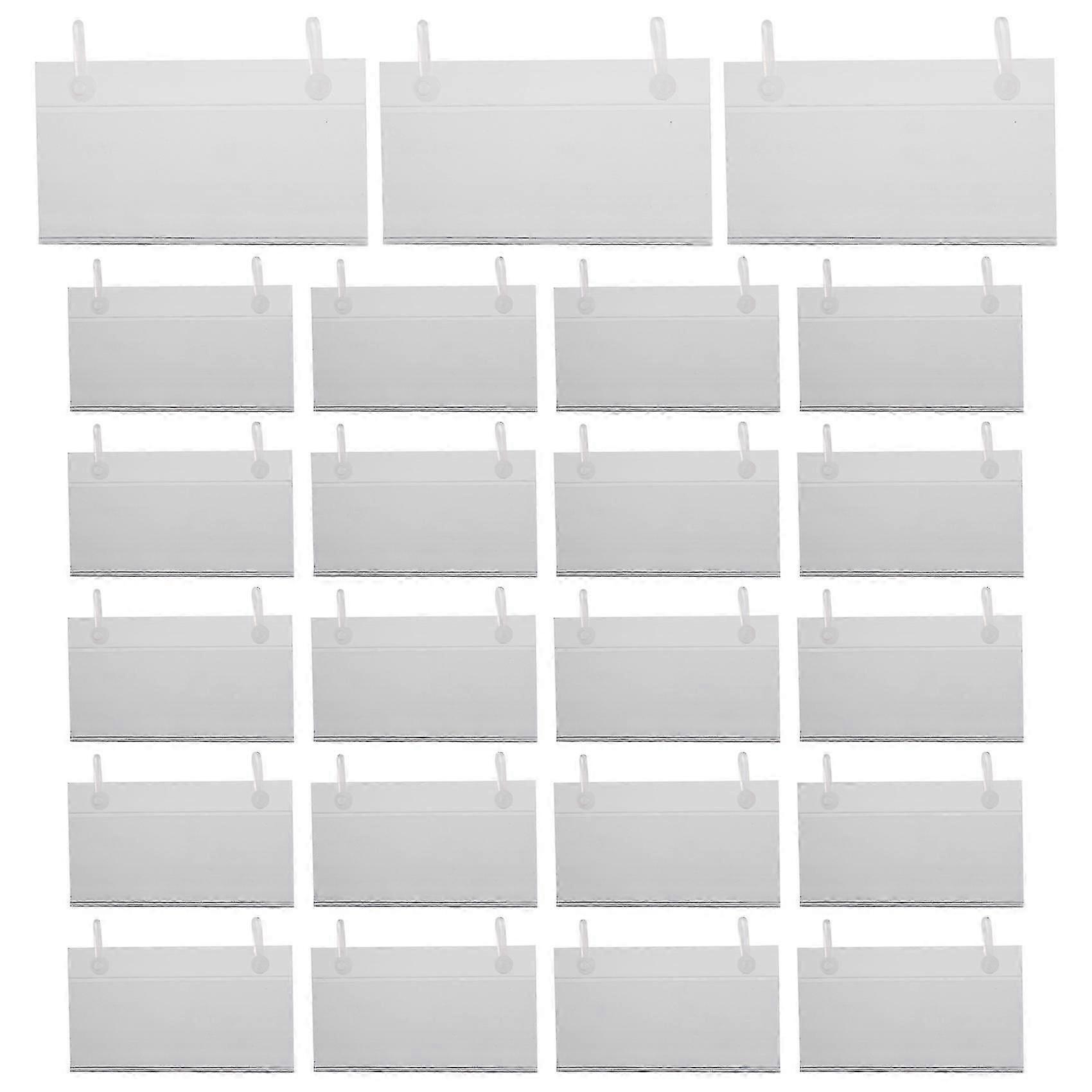 80pcs Plastic Basket Label Holders Price Tag Ticket Hanger Clips With Button Design Lock Closure Fo