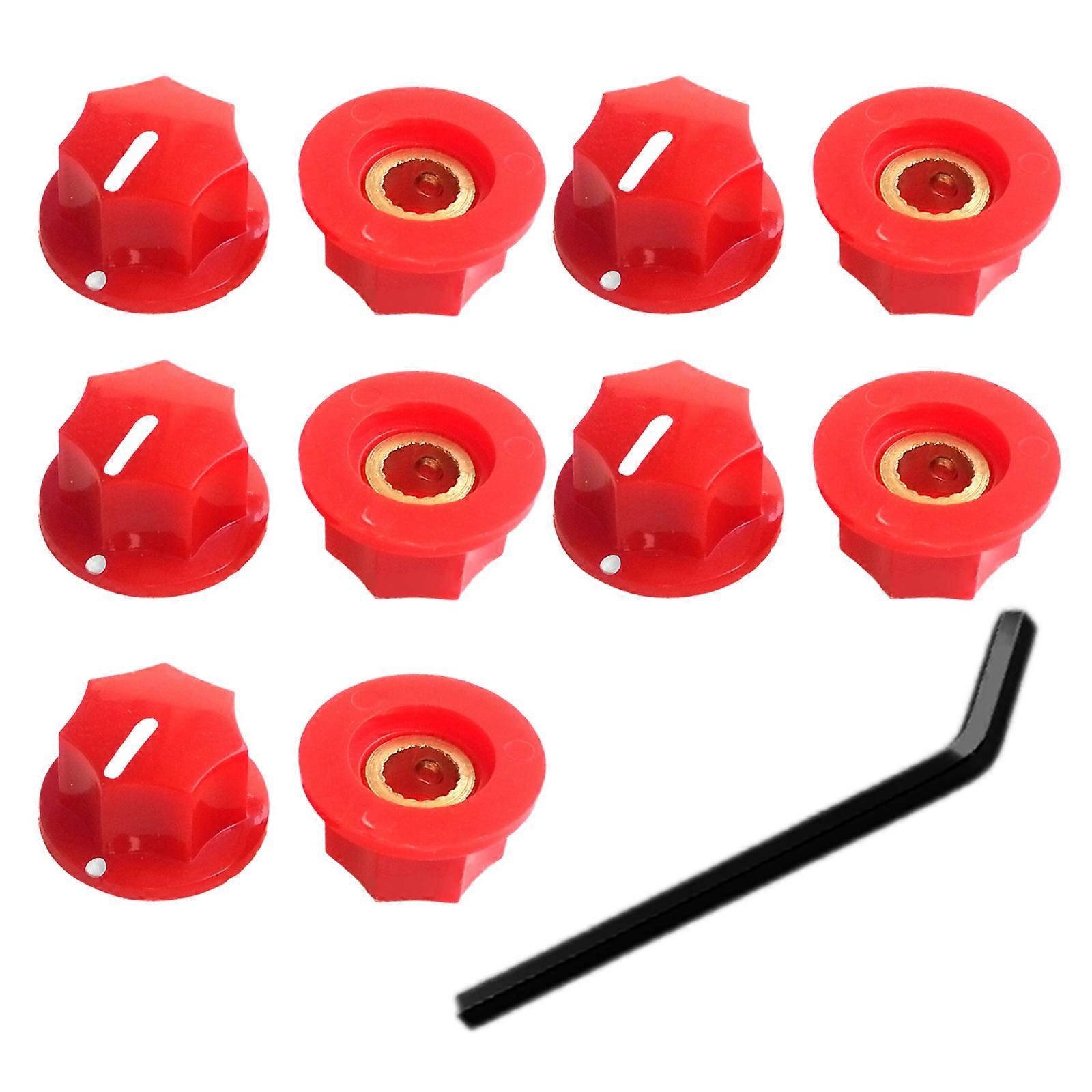 10Pcs Guitar Foot Nail Effect Pedal Protections Caps Guitar Effect Part Colorful Guitar Effect Pedal Footswitch Knobs  Red