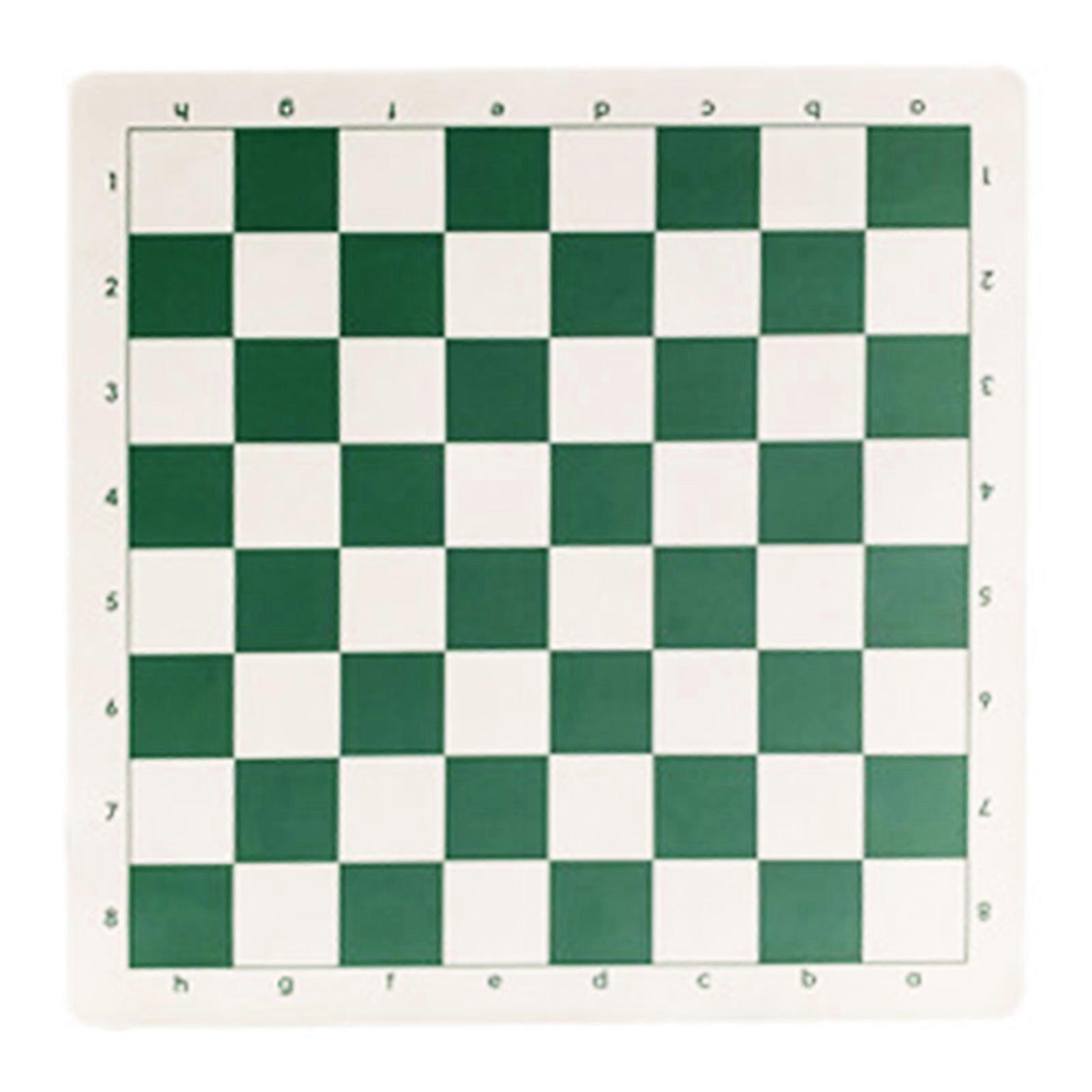 Universal Roll-up Leather Chess Board Lightweight Tournament Chess Mat Portable Soft Rollable Chess Board for Beginners  Green White Small