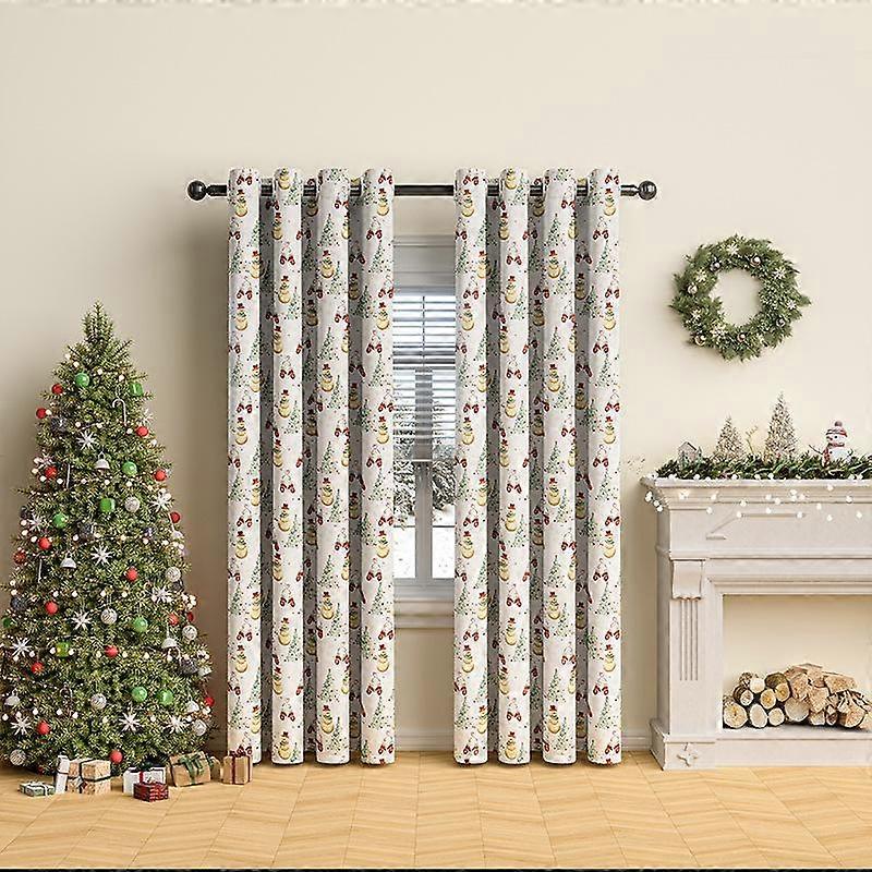 Crăciun Om de zăpadă Imprimat Perdele Sărbători Dormitor Anul Nou Perdele opace Produse finite