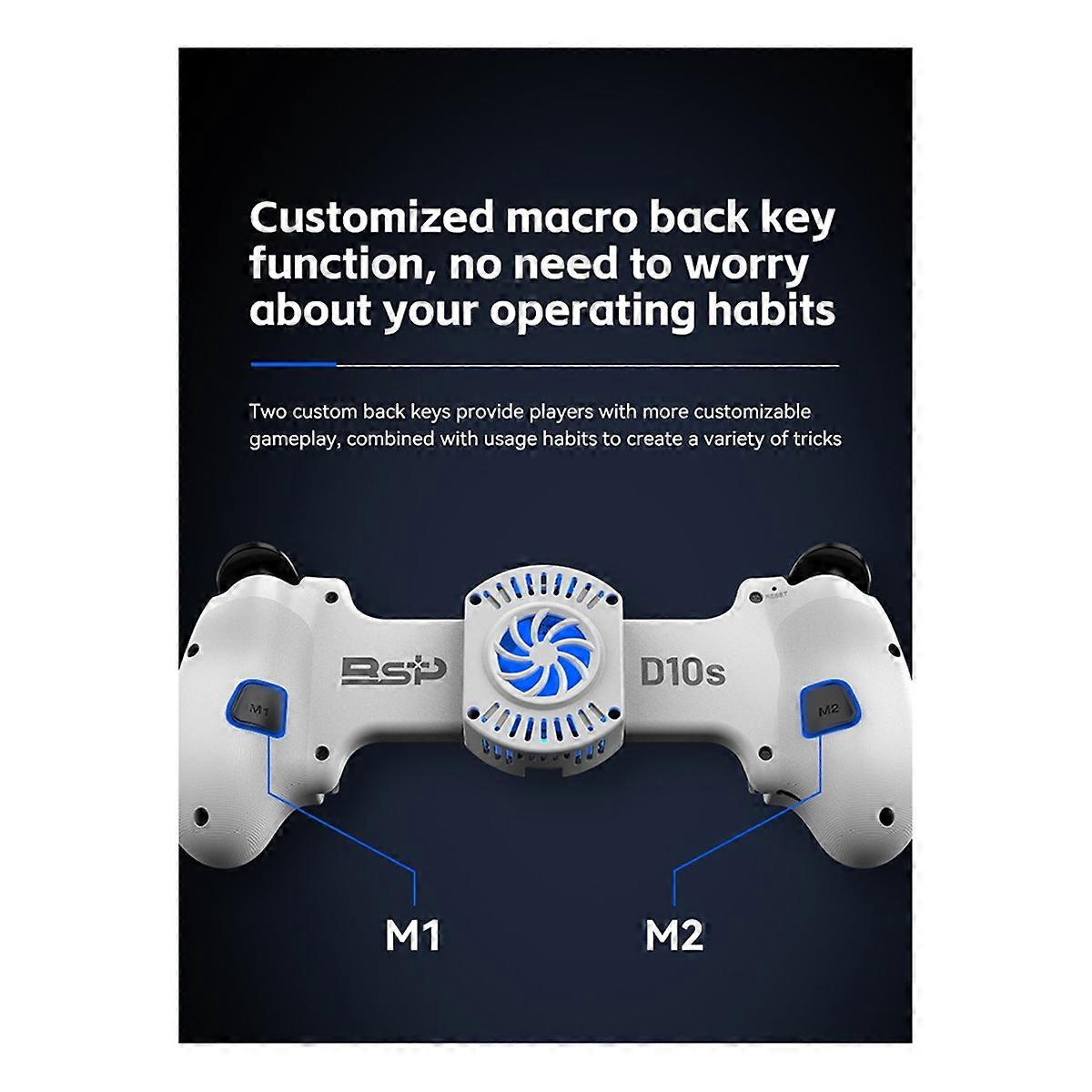 Gamepad Stretch Per IPhone/Android/PC/PS4/XBOX – Joystick Hall, Trigger Magnetici, Bluetooth 5.0, Bianco