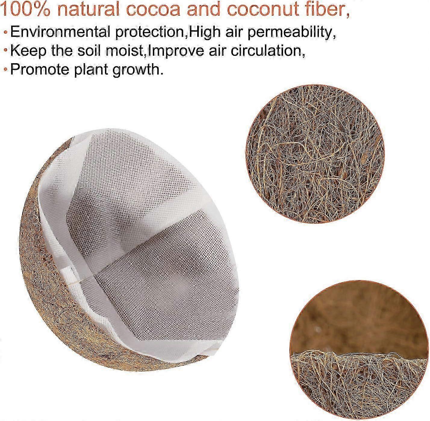 2Pcs 12 polegadas redondo Coco Liners com 2Pcs forro de tecido não-tecido, coco Coir fibra Liner Repl
