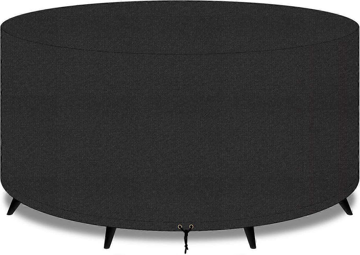 Housse salon de jardin,housse de protection salon table de jardin ronde en tissu 牛津 210D 不透水轿跑车通风口抗紫外线 130 x 70 厘米,黑色