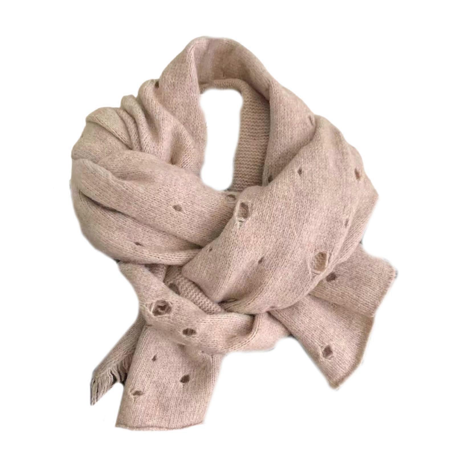 Écharpe élégante pour femme, cache-cou d'hiver, pour temps froid, écharpe épaisse et coupe-vent, douce, kaki