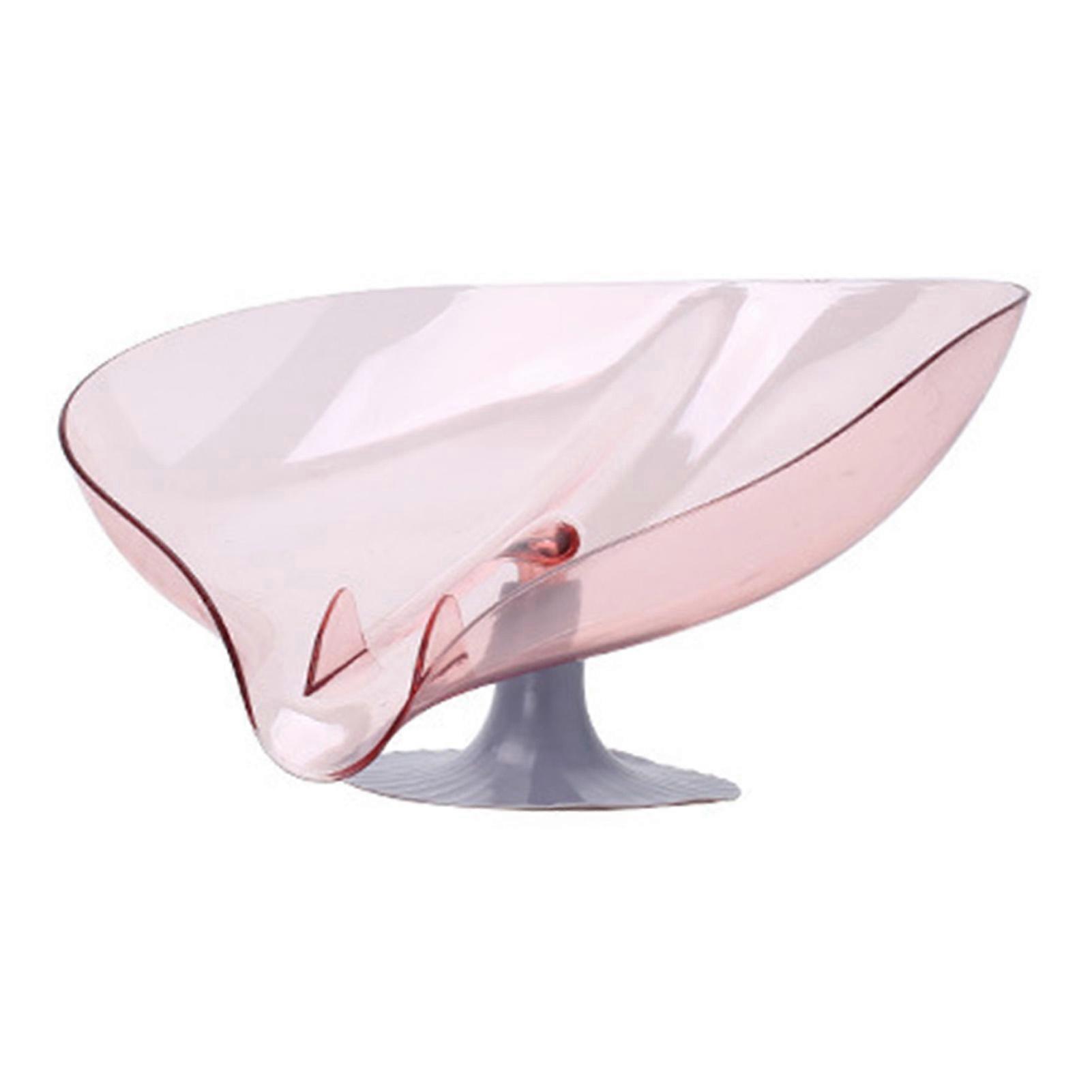 Bathroom Soap Holder Drain Firmly Mounted Height Adjustable Sink Suction Cup Sponge Box for Kitchen Steel Wire Ball Pink