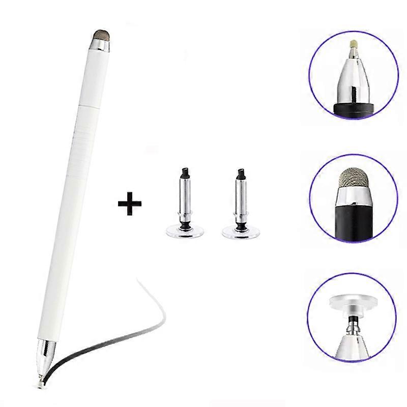 AT-32 3-in-1 Precision Sucker Capacitive Pen + Conductive Cloth Head + Handwriting Signature Pen Mobile Phone Touch Screen Pen with 2 Pen Head