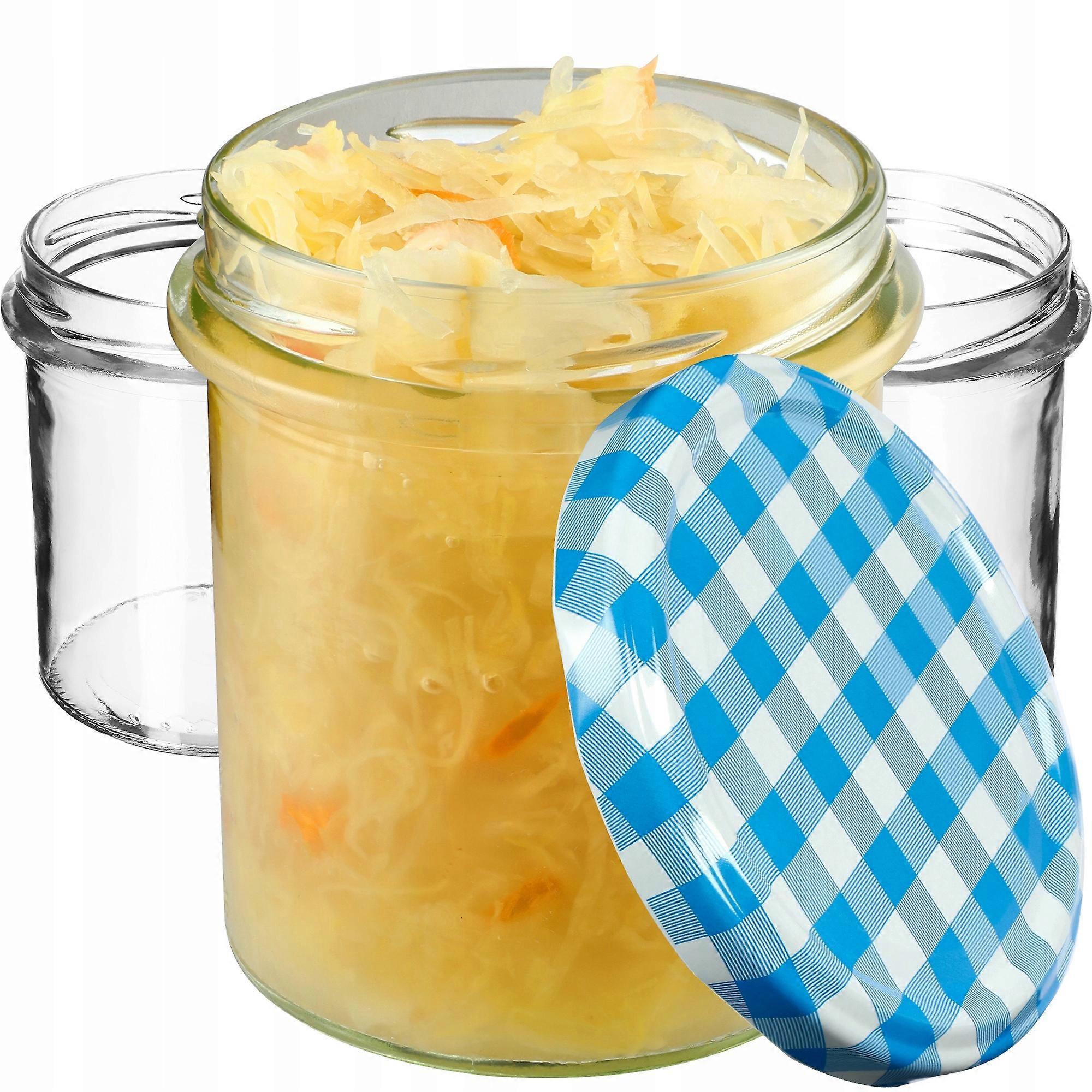 KADAX Krukker til konserves Avila 350ml 10stk 82mm + låg "Blue Lattice"