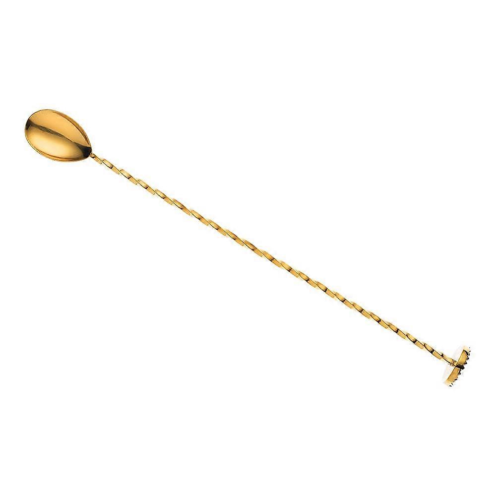 Muddle Bar Spoon Muddler, 11 13/16 In (30 Cm), Gold Finish, Barware Tool