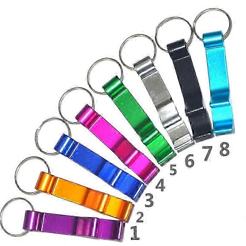 6-Piece Aluminum Bottle Opener Set with Keyring Multi-Function Mini Can Opener for Home and Party Beer Lover's Essential (Color Varies)