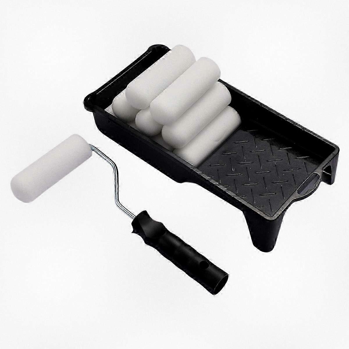 4-inch Foam Paint Roller Set, Mini Roller Frame with Replaceable Foam Covers and Protective Ends (12-Pack)