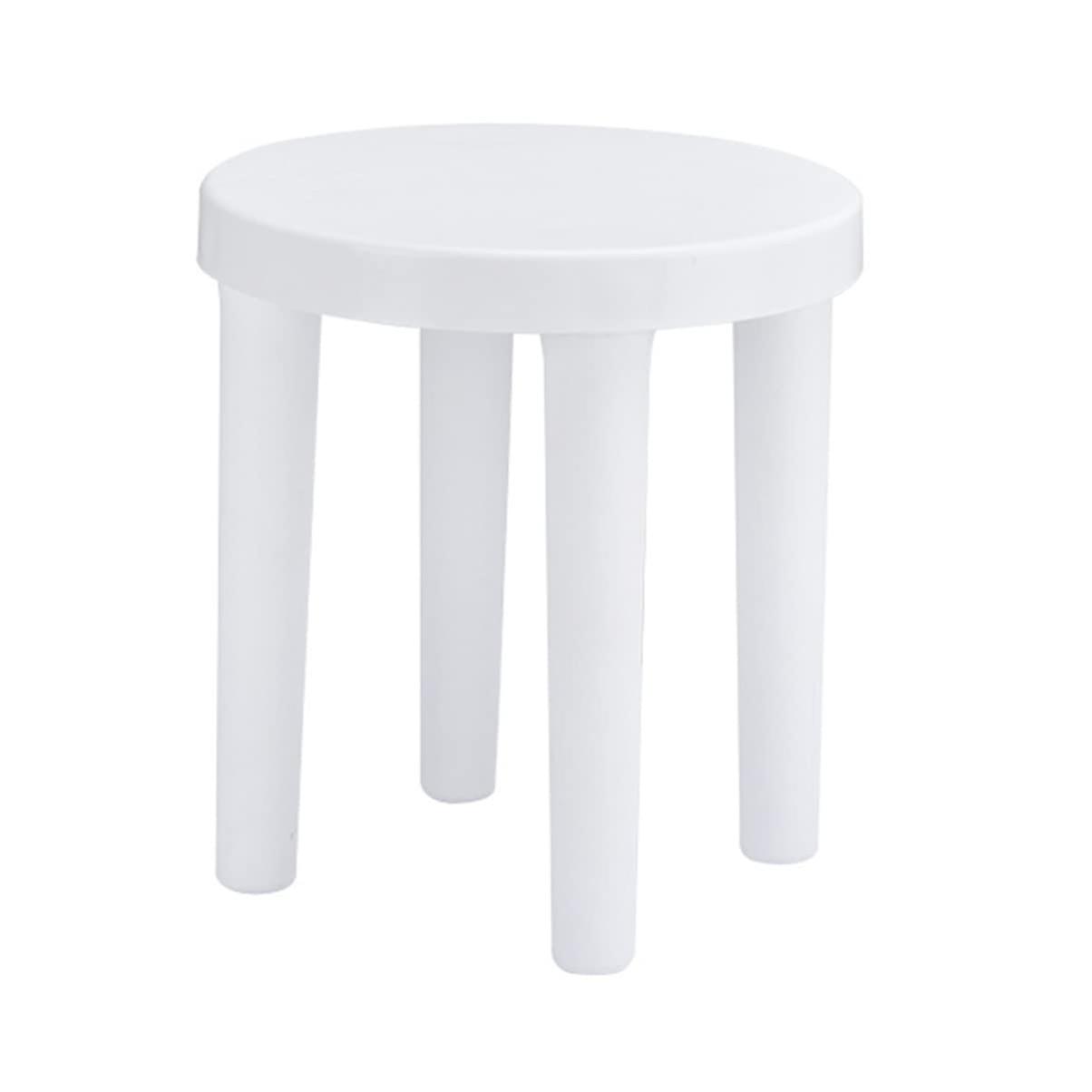 Japanese Style Small Vanity Stool for Makeup with Non-Slip Plastic Base and Low Step Design for