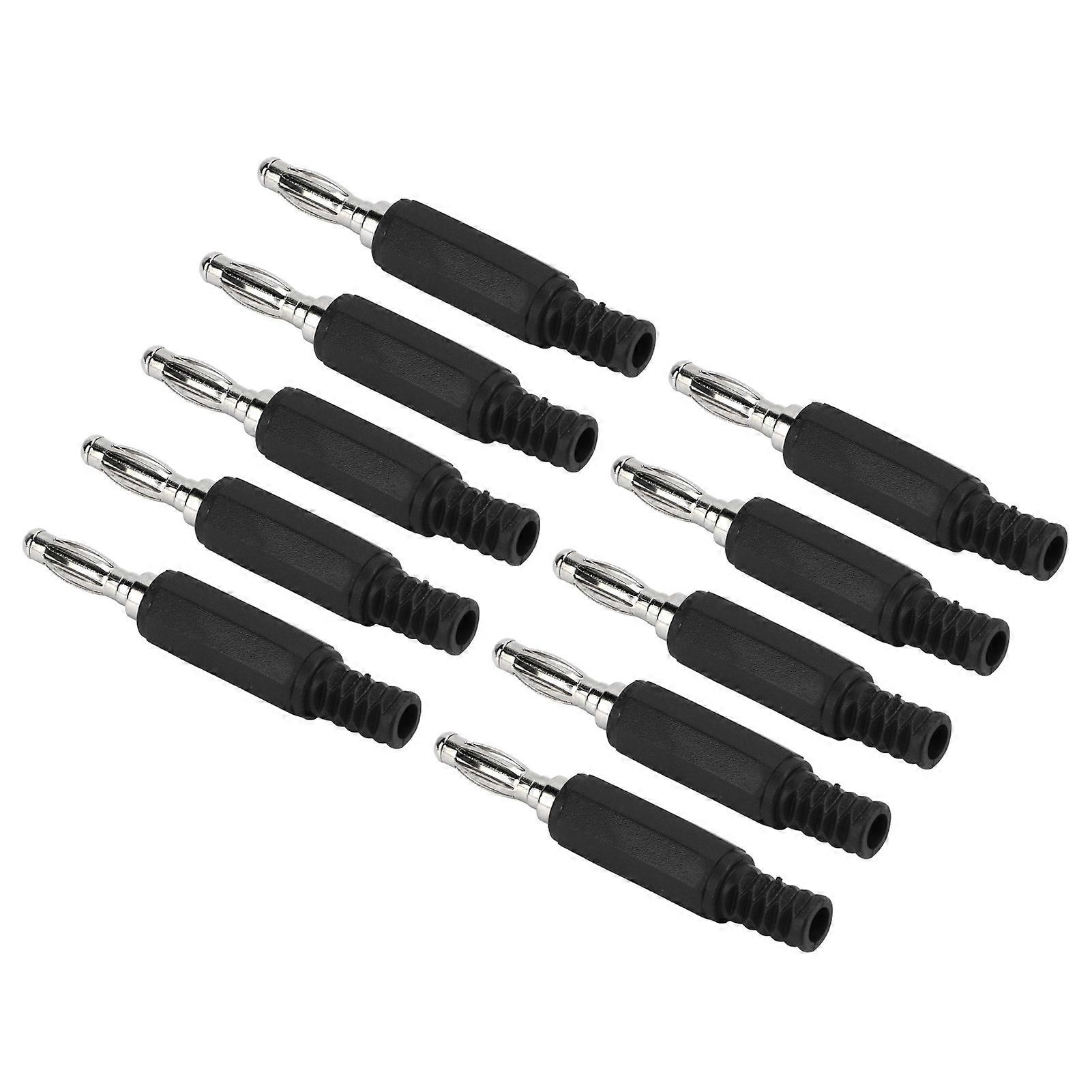 10pcs Banana Plug 4mm/0.2in Spiral Insulating Sheath Brass PE Material Lantern Banana Connector for Security Accessory