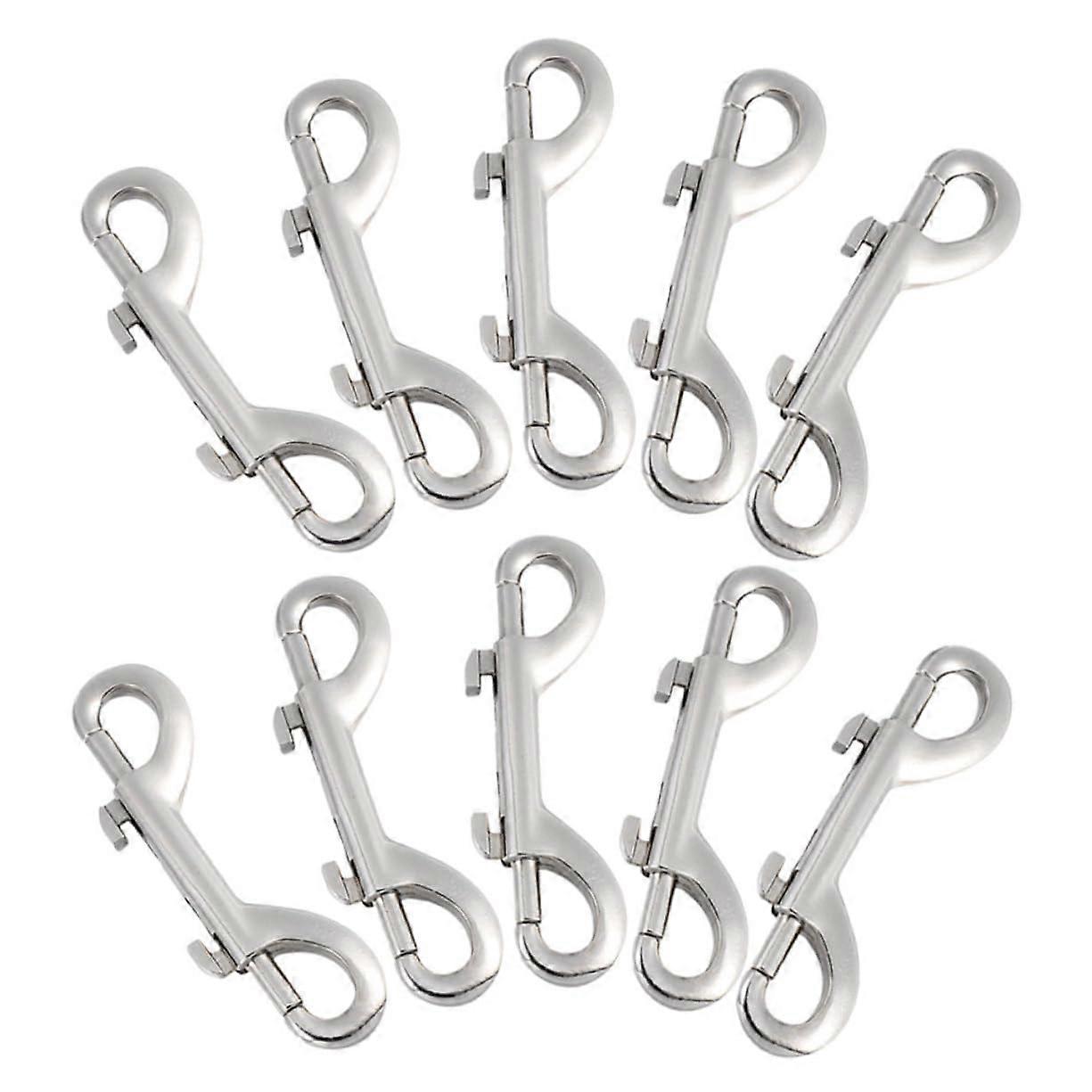 Sturdy 88mm Double-Ended Snap Hooks Pet Leash Clip Hooks for Dog Leash Outdoor Use 10 Pack Zinc Alloy