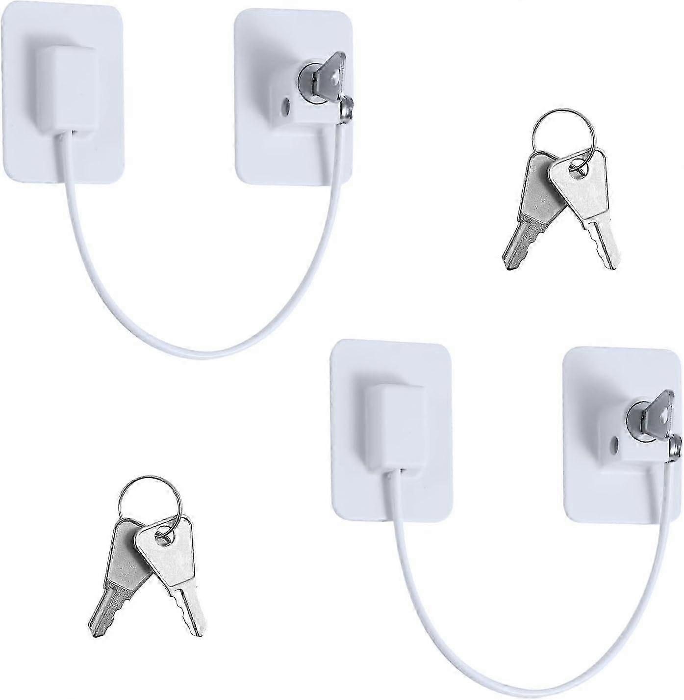 Pcs Child Safety Window Locks, Child Window Protection Locks with 4 Keys, Strong Adhesive Fridge Lock for Door Lock Cupboard Cabinet Drawer Washer