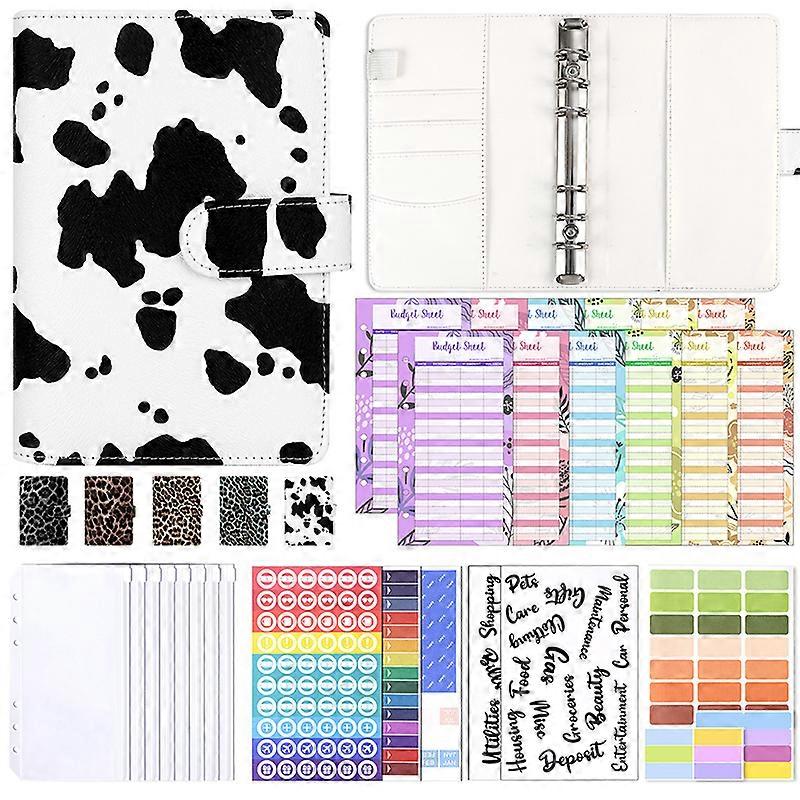 A6 PU Leather Budget Binder Notebook Cash Envelopes System Set,with Binder Pockets For Money Budget Saving Bill Organizer