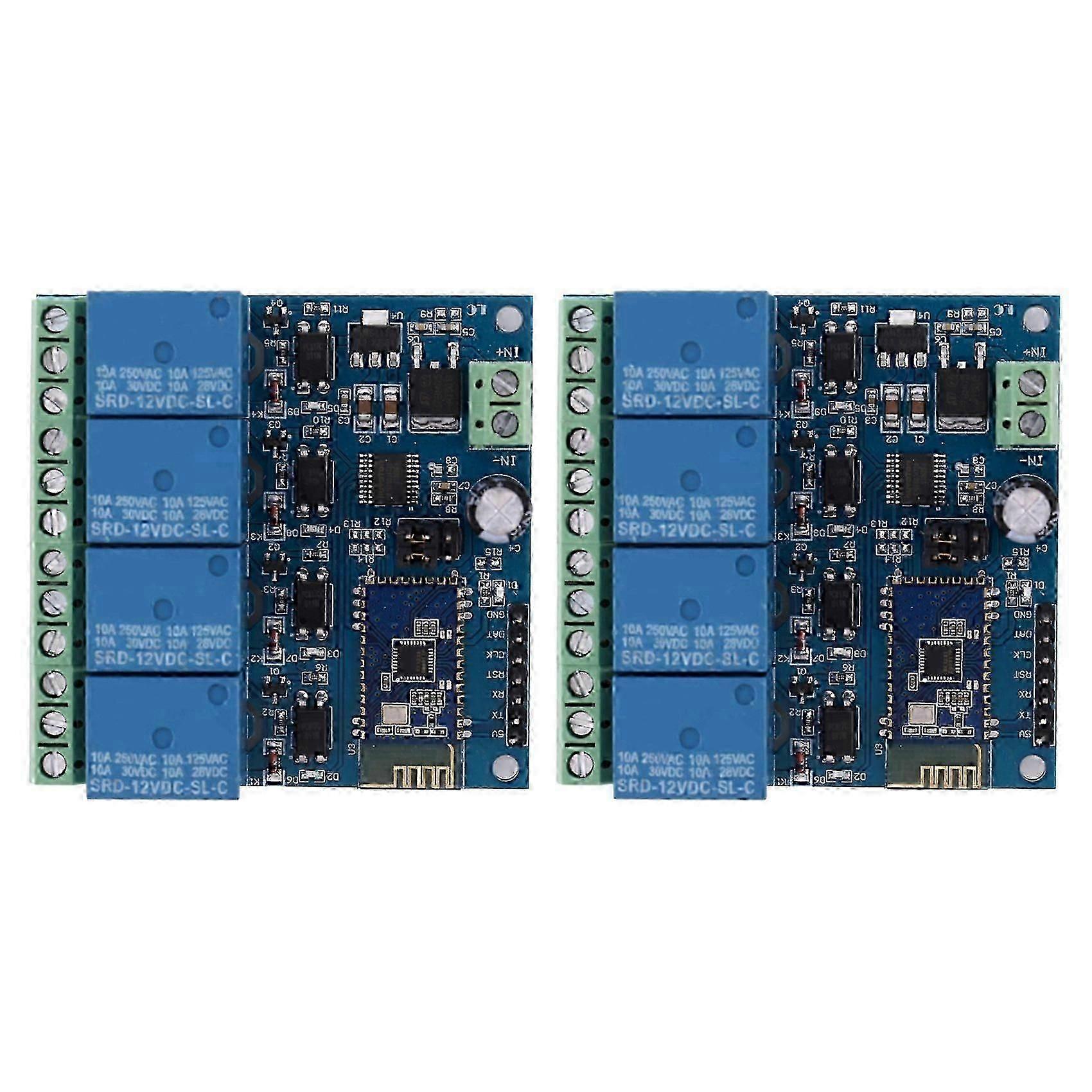 2X 12V 4CH Remote Control Switch Bluetooth Relay Module compatible with Android Mobile Motor LED Light DIY Elec