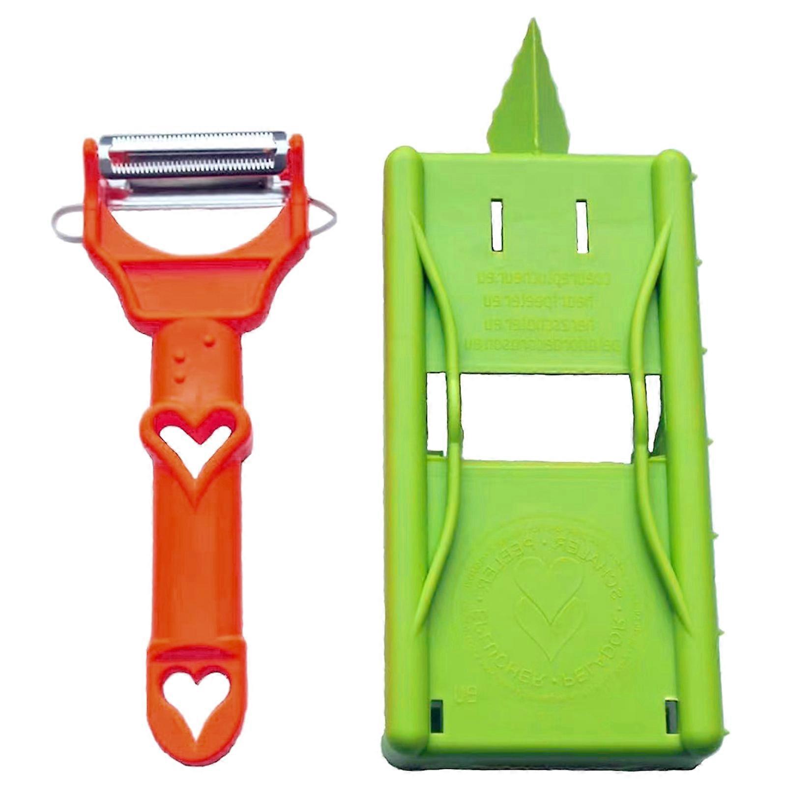 Dual Julienne & Vegetable Peeler with Grating Plate 2 in1 Set