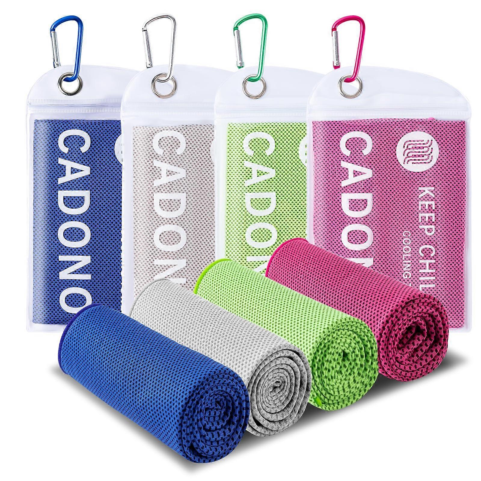 4 packs of cooling towels (40 'x12'), soft breathable cold towels, iced towels, microfiber towels