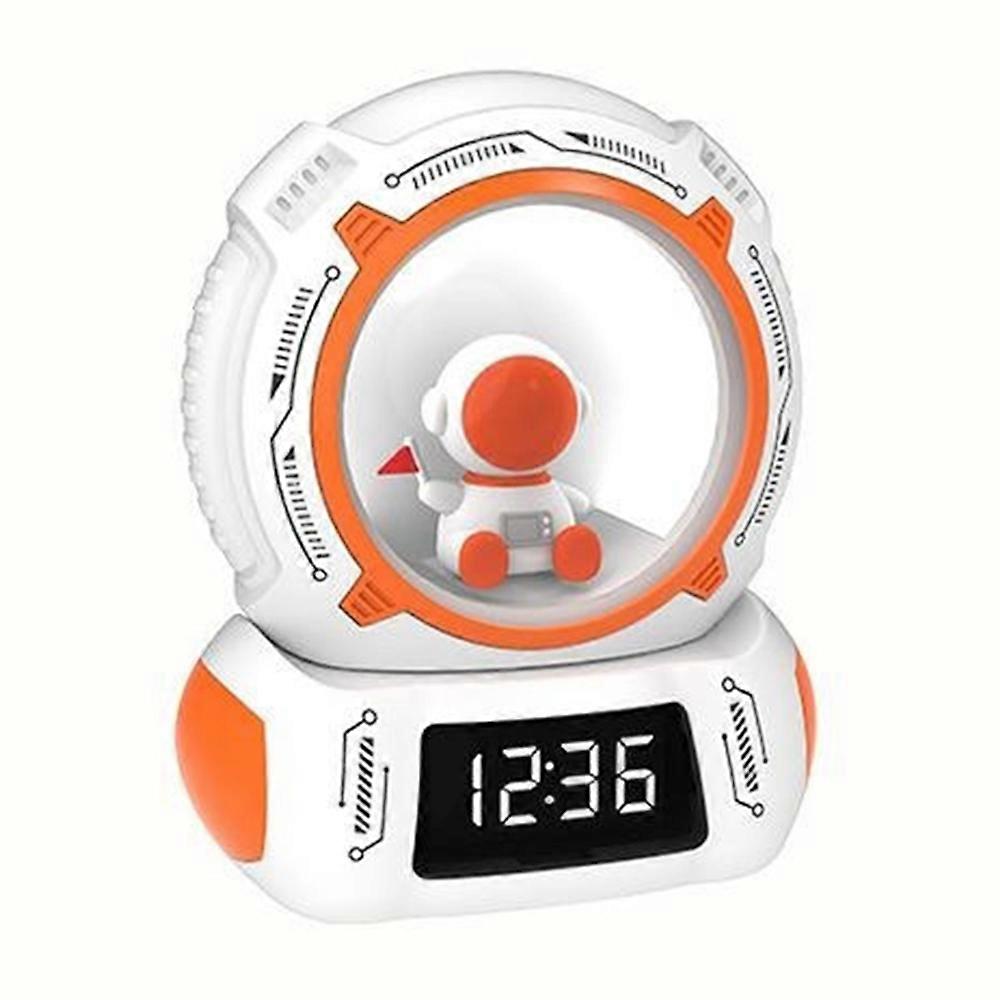 LED Night Light Timer Clock Display Rechargeable Rotatable Bedside Lamp