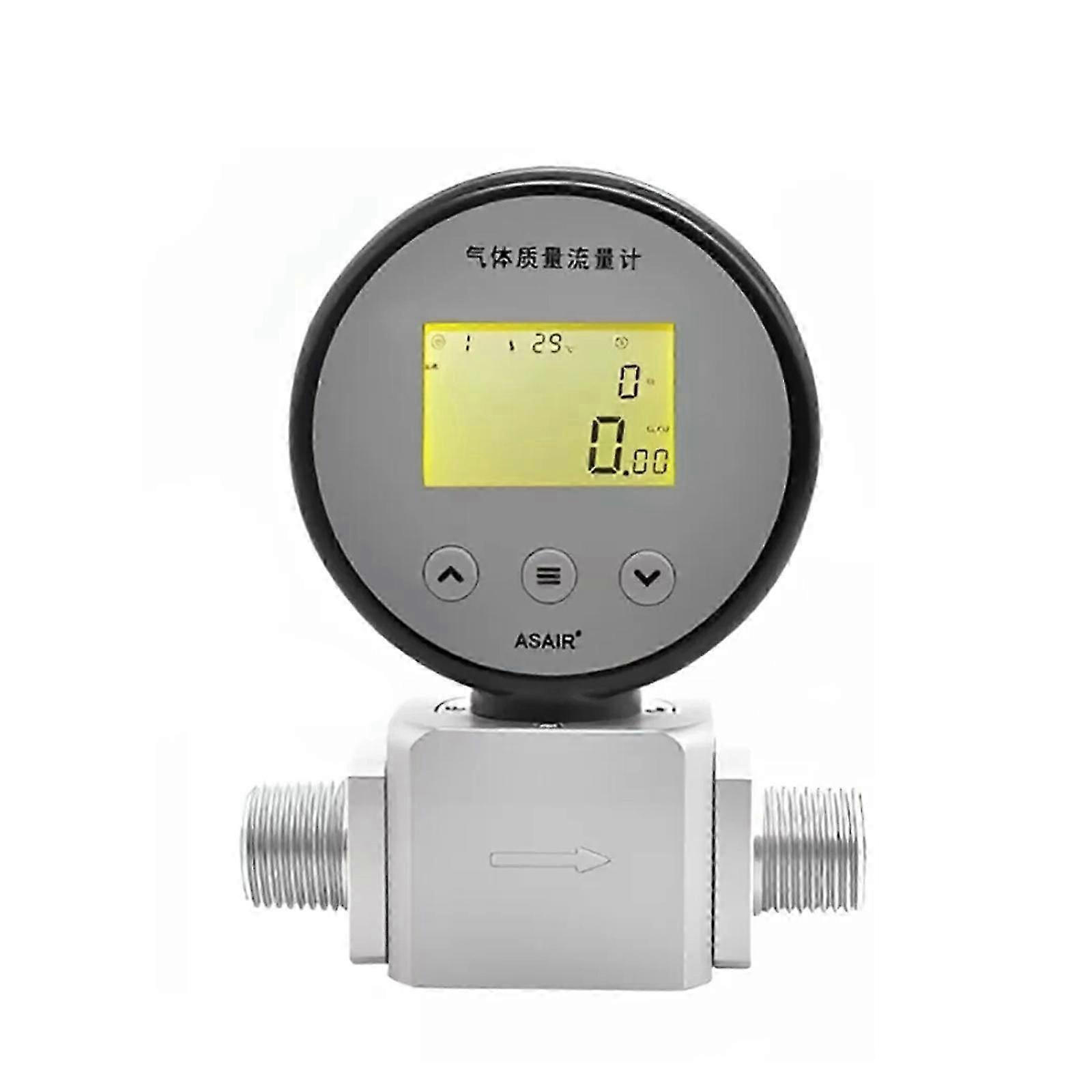50ML-300L Digital Gas Flow Meter Gas Mass Air Nitrogen Oxygen Flow Rate Meter 3V jy