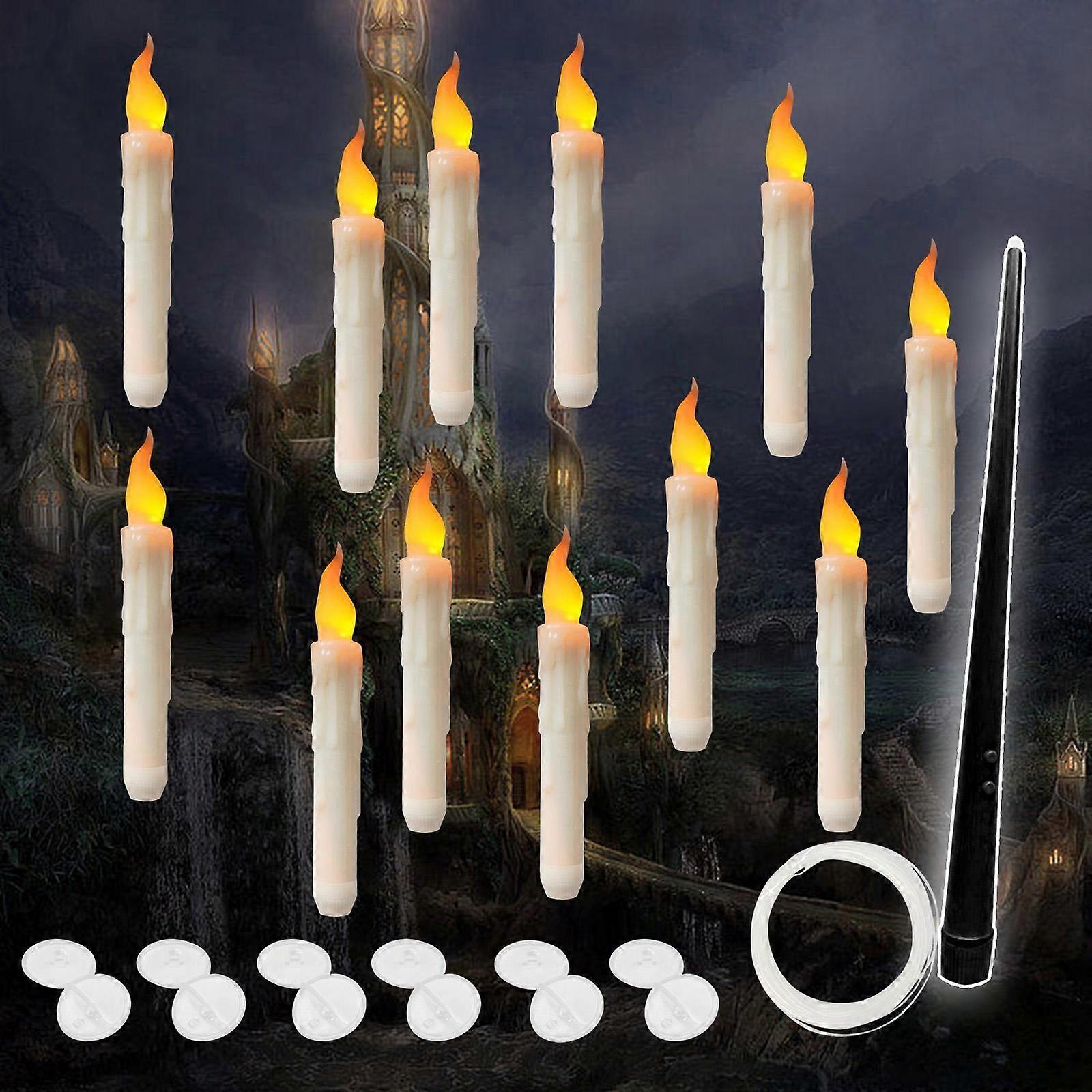 12pcs Floating Candles Floating Flameless Flying Candles In Yellow Color