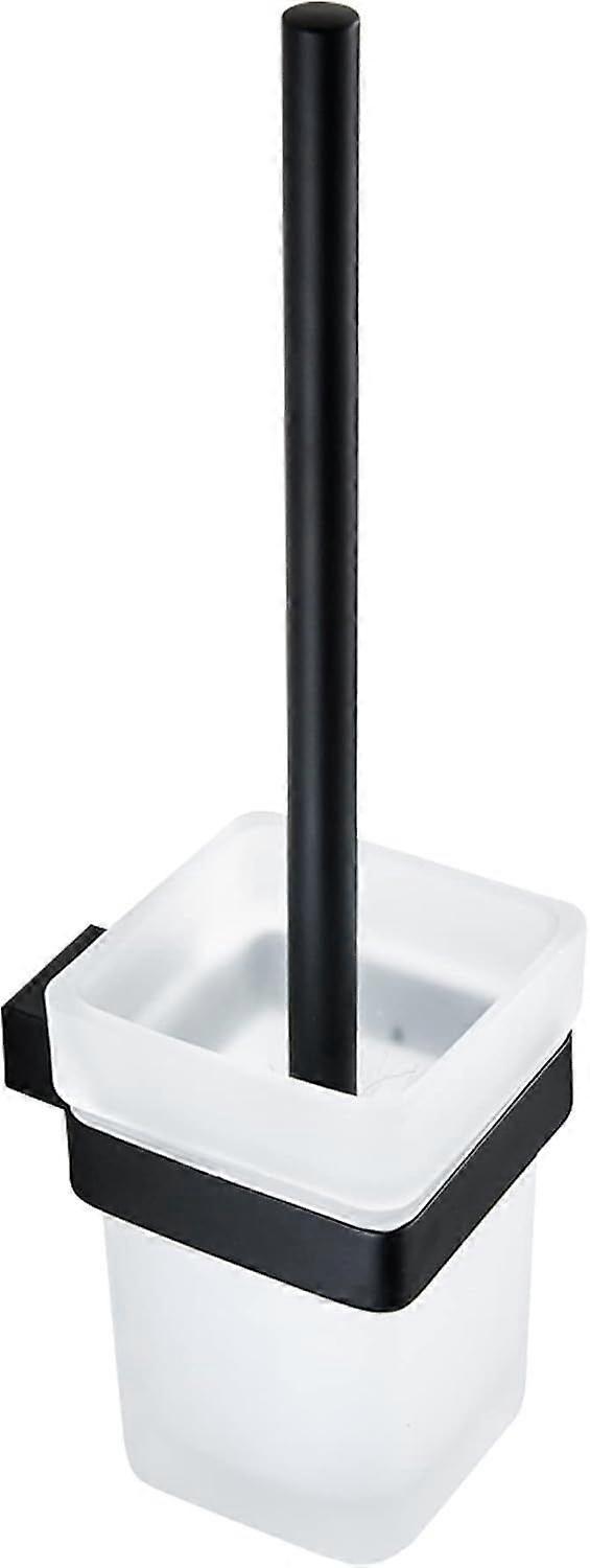 Matt fekete WC-kefe, rozsdamentes acél WC-kefe készlet falra szerelhető WC-kefe szálcsiszolt szilikon WC-kefetartó cserélhető fejkefével 