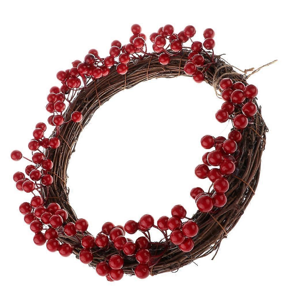 Red Artificial Rattan Decorations Berries Festive Shop window and door Hanging