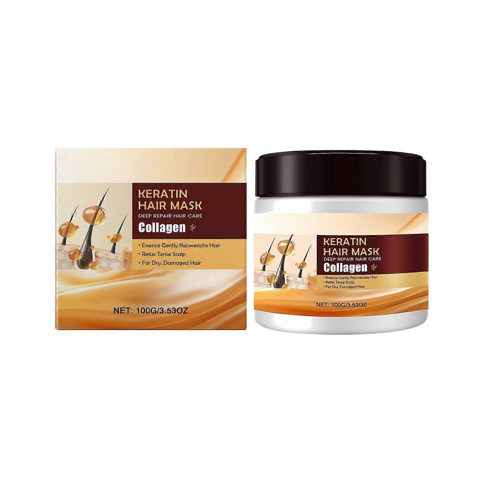 Collagen Hair Treatment, Keratin Hair Mask for Damaged Hair - Intense Repair Treatment for Dry, Damaged Hair - Restores Strength & Shine - All Hair Ty