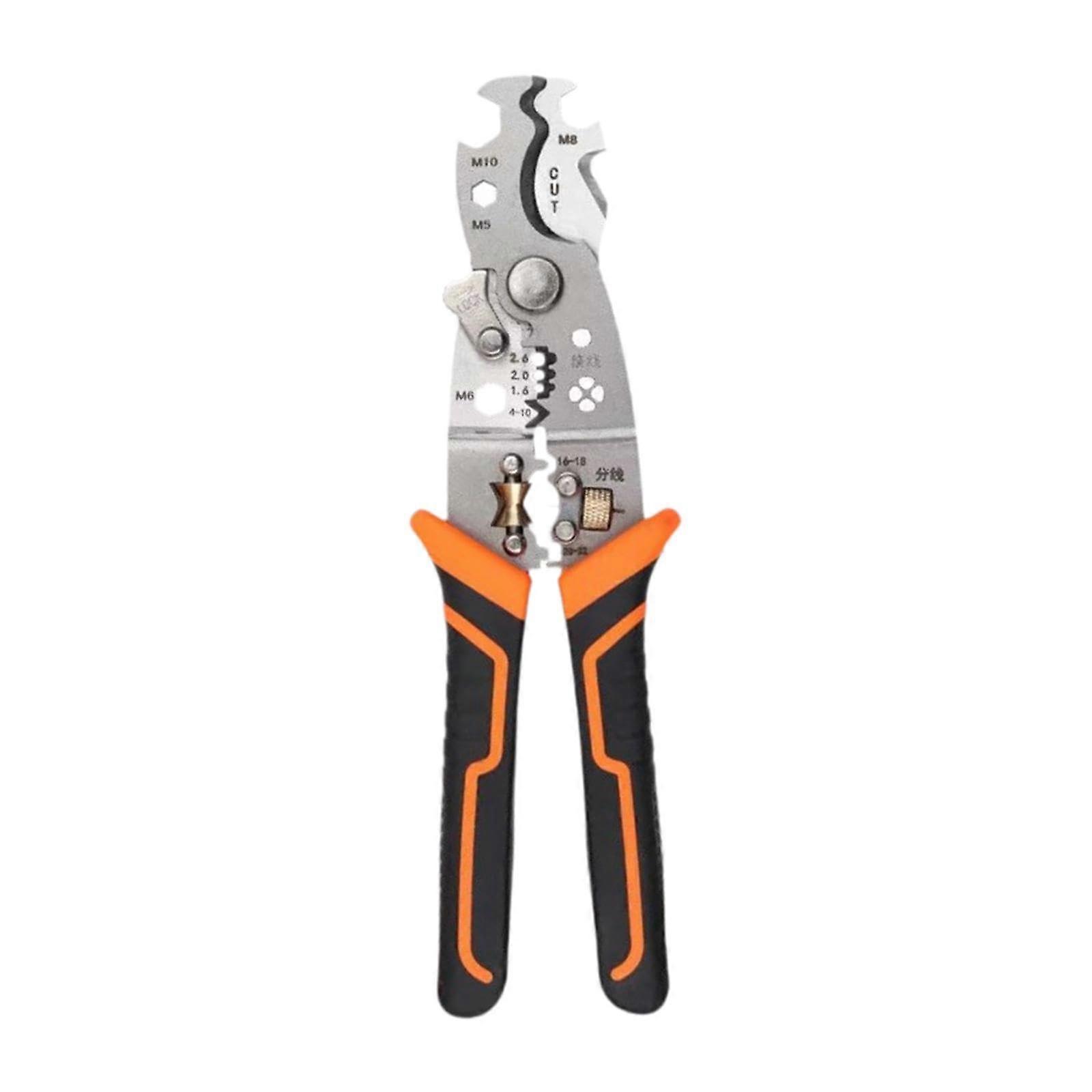 Wire Stripper Plier Crimping Tool for Electricians, Heavy-Duty Steel Wire Cutter with Ergonomic Grip for Cable Cutting and Stripping