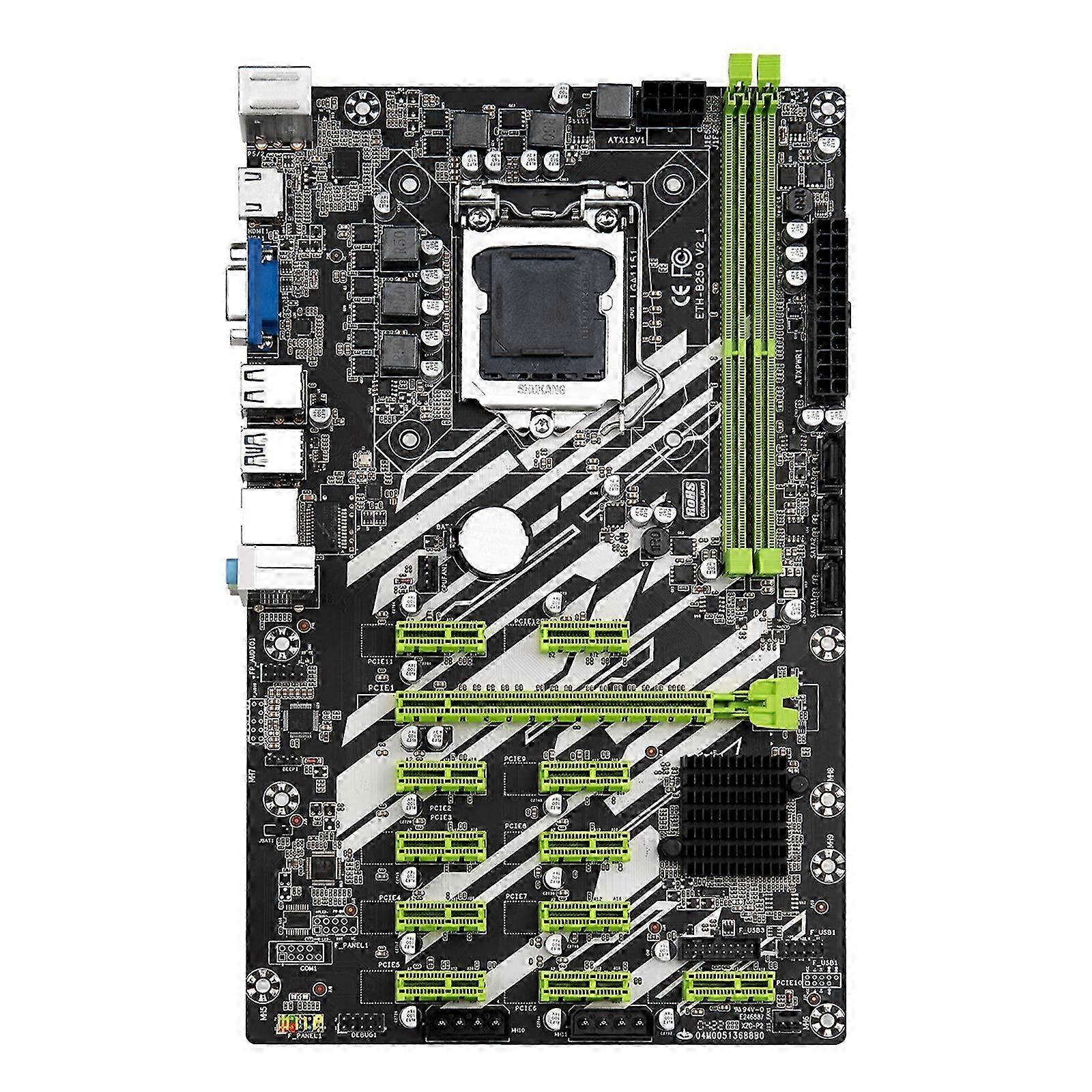 B250 Btc Miner Motherboard Ddr4 Lga 1151 Support 12 Pci-e Graphics Card Vga