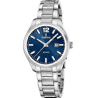 Relógio Feminino Festina Acero Clasico - F20737-4 Pulseira de Aço Prateado