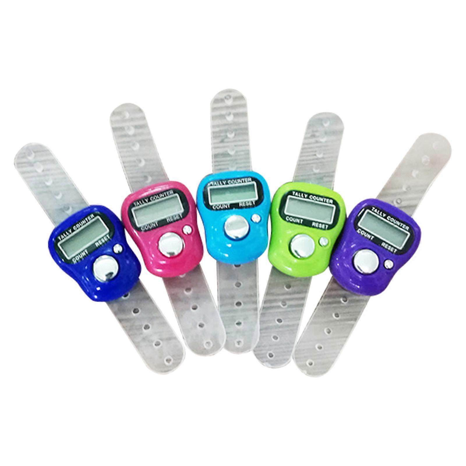 Set Of 5 Electronic Hand Tally Counters With LED Display Suitable For Easy Scoring, Golf, Crocheting, & Fitness Tracking
