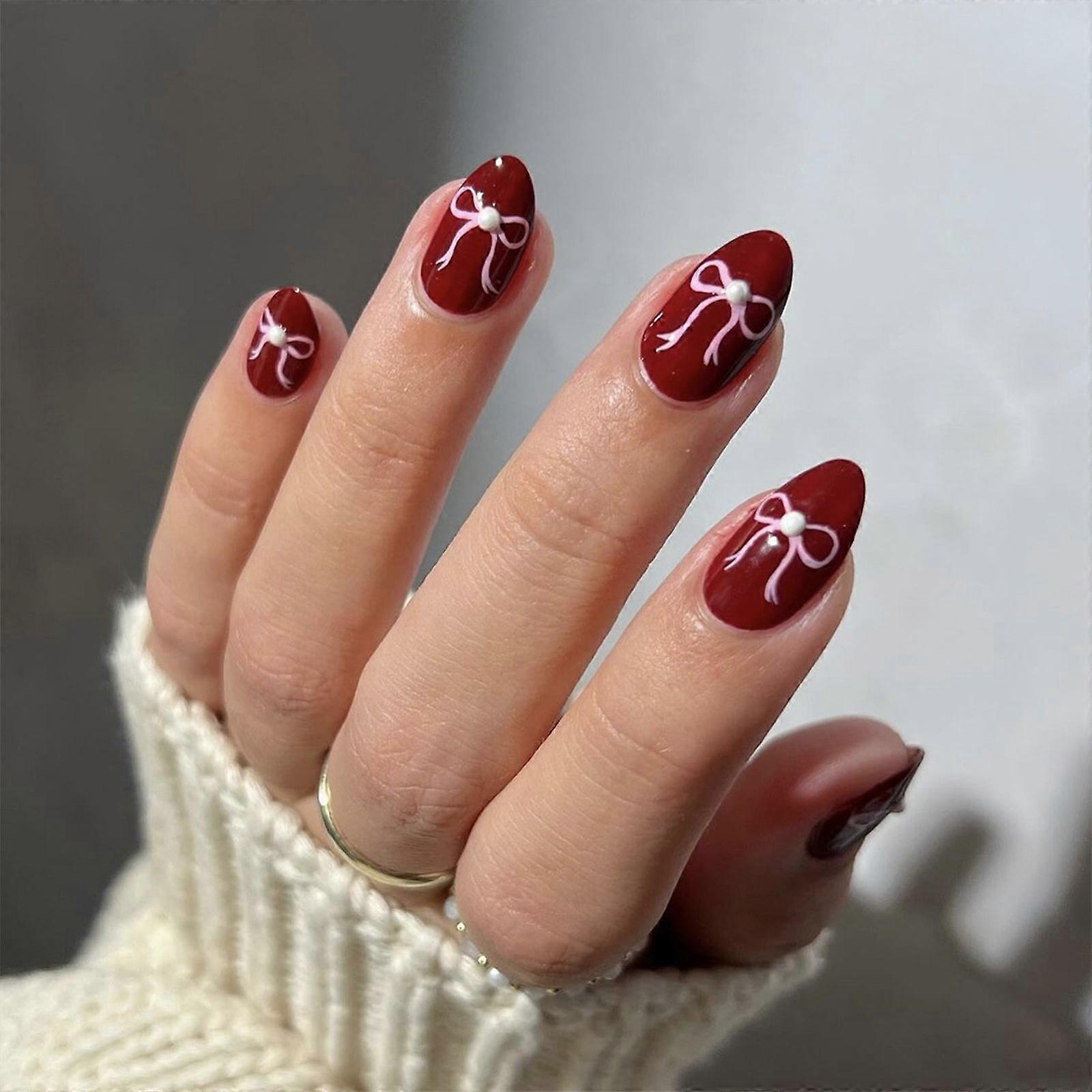 Mandelnageltips · Lösnagellim · Nagelfix · Press-on-nagel · Konstgjorda lösnaglar för kvinnor och flickor · Gåvor