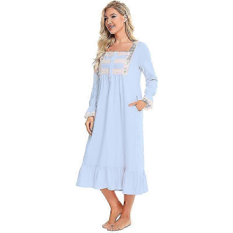 Viktorianska pyjamas Bomull Pyjamas Långärmad nattlinne -CN-NYHET