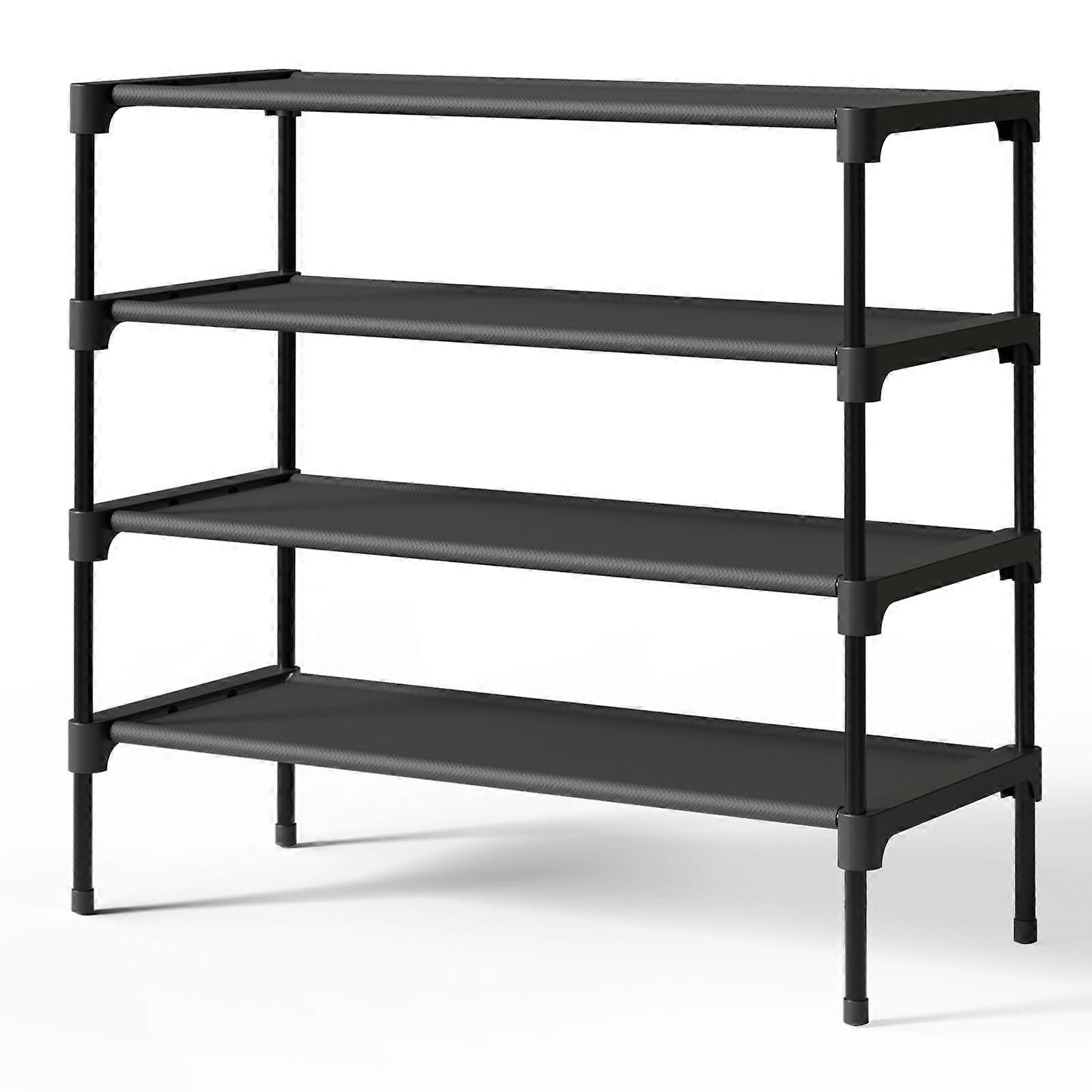 Shoe Rack for Entrance Area, Sturdy Black Shoe Cabinet, Space-Saving Design, 70 x 30 x 62 cm, Durable Storage Solution