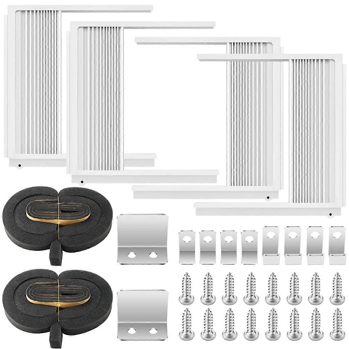 2 Set Window Air Conditioner Side Panels with Frame Adjustable Window Ac Insulation for Most 5000-2
