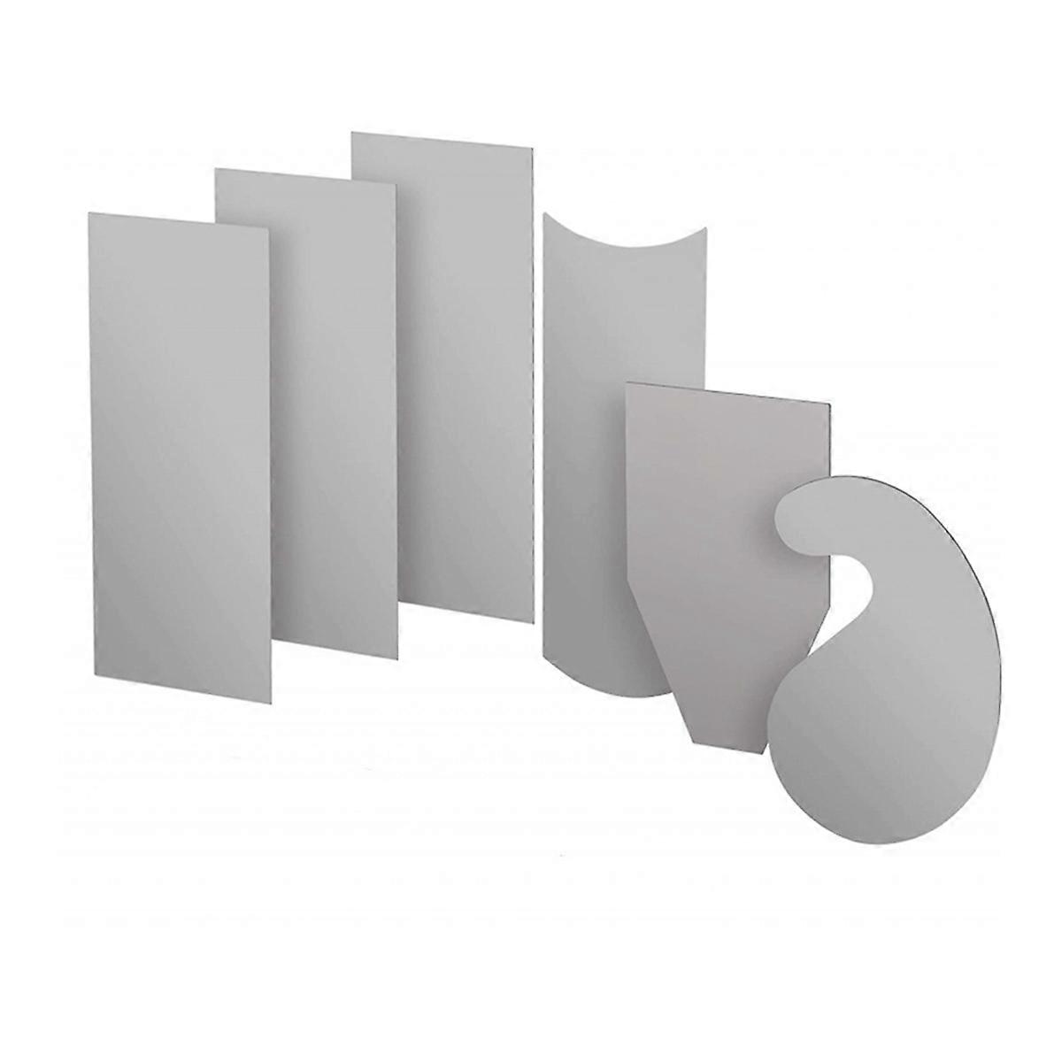 6 Piece Multi-Shaped Card Scraper Woodworking Set, 3 Rectangle 1 Beveled 1 Curved and 1 Gooseneck W