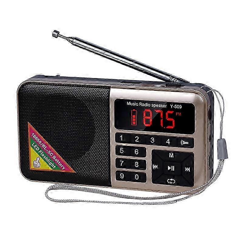 2025 Bluetooth Card Radio Digital FM Player, Specifications: Y-509FM (No Solar Panel)