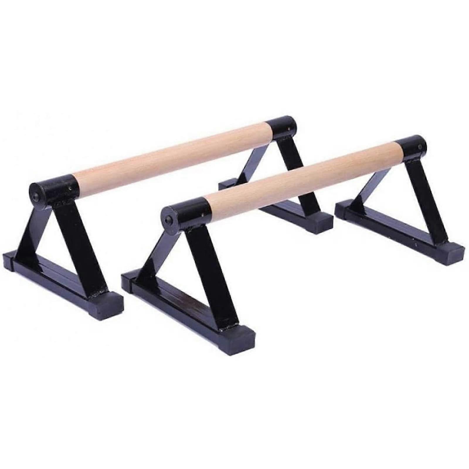 Push Up Board Wooden Push Up Stands Bars Non-Slip Parallettes Set for Home Gym Fitness Equipment
