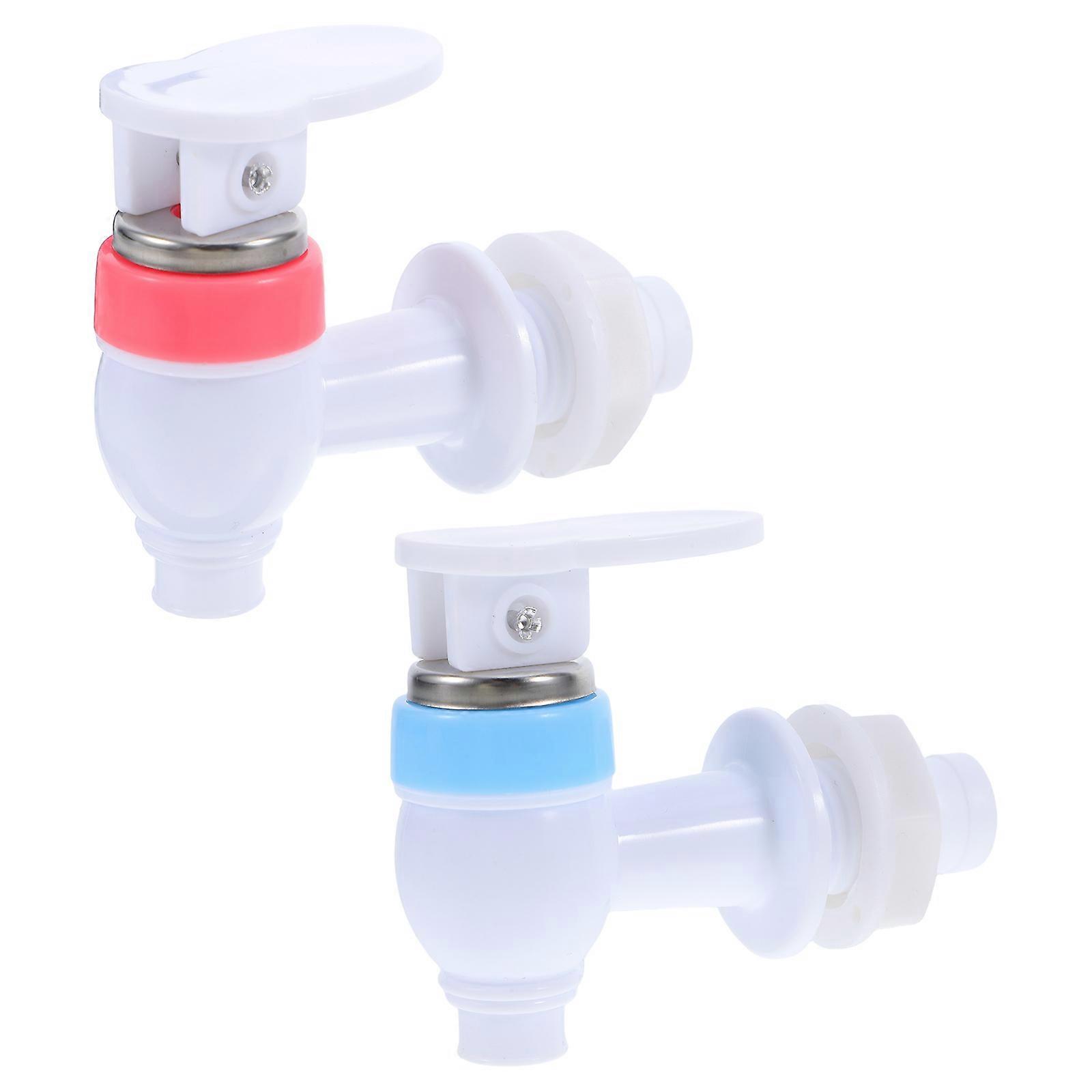 Reusable Water Dispenser Faucets Leakproof Replacement Valves in Red and Blue for Water Coolers and Juice Dispensers with Standard Connector