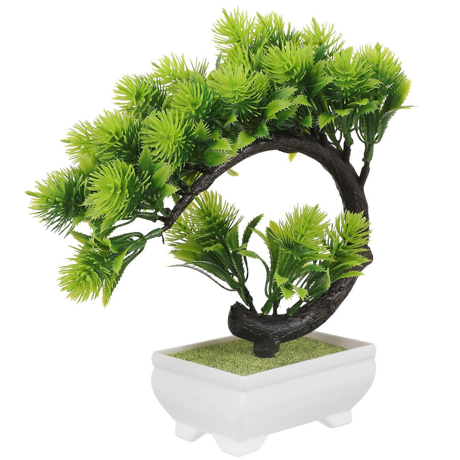 Realistic Artificial Bonsai Tree Potted Plant Decoration for Indoor Home Office Desktop Display Greenery Simulation