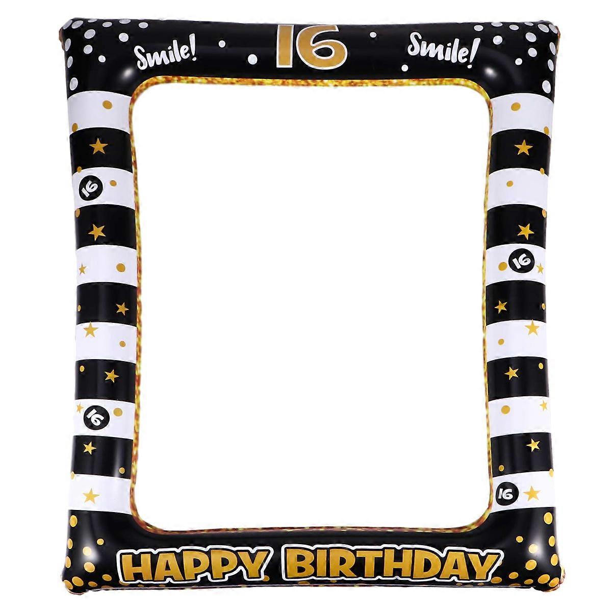 Photobooth Birthday Inflatable Photo Frame Rectangle Multi-Colored 71x58cm Photo Taking 1Pack