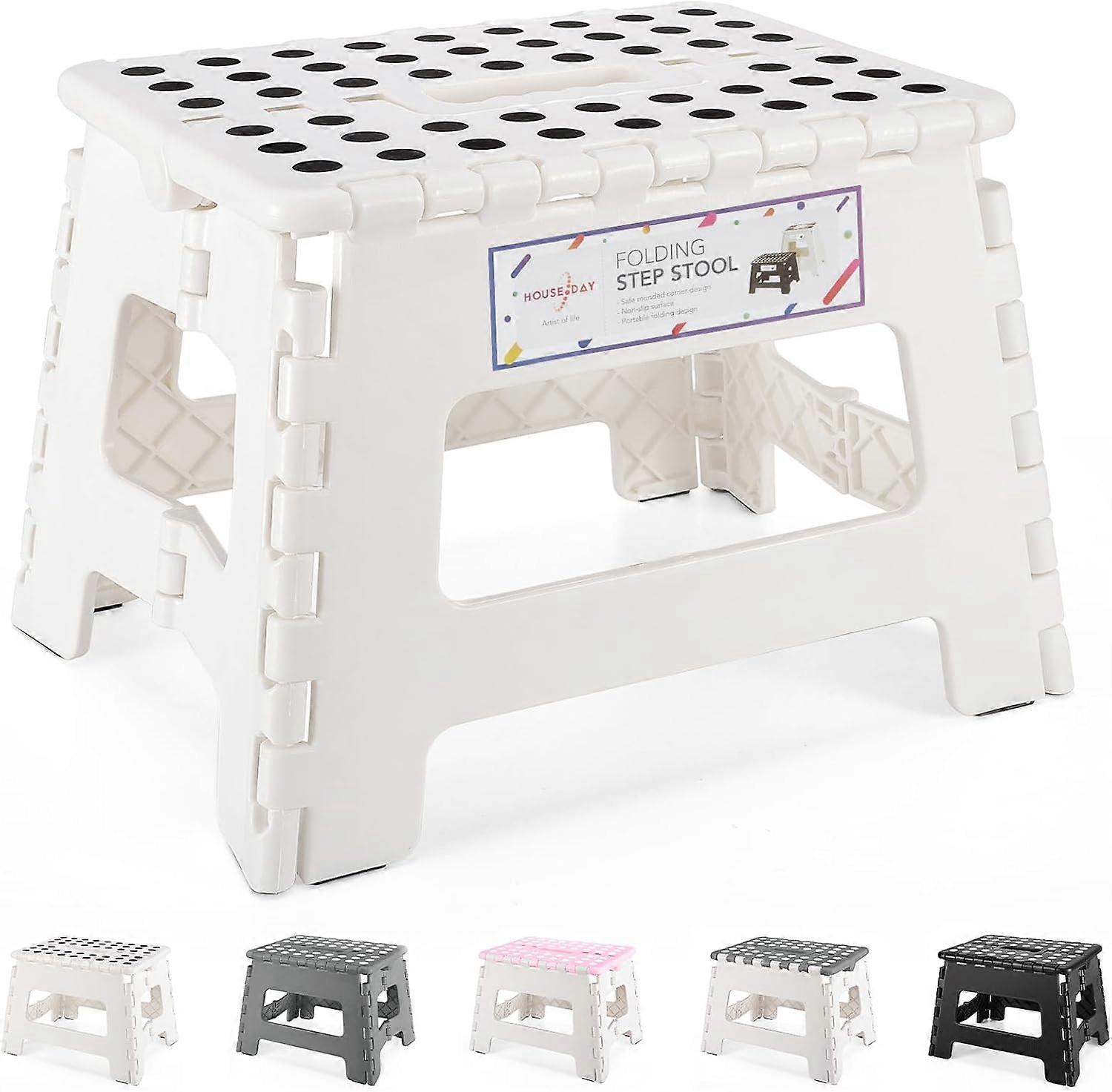 Folding Step Stool Lightweight Foldable Stool Plastic Stool for Kids,Non Slip Folding Stools,Heavy Duty Step Stool Folding for Kitchen/Bathroom