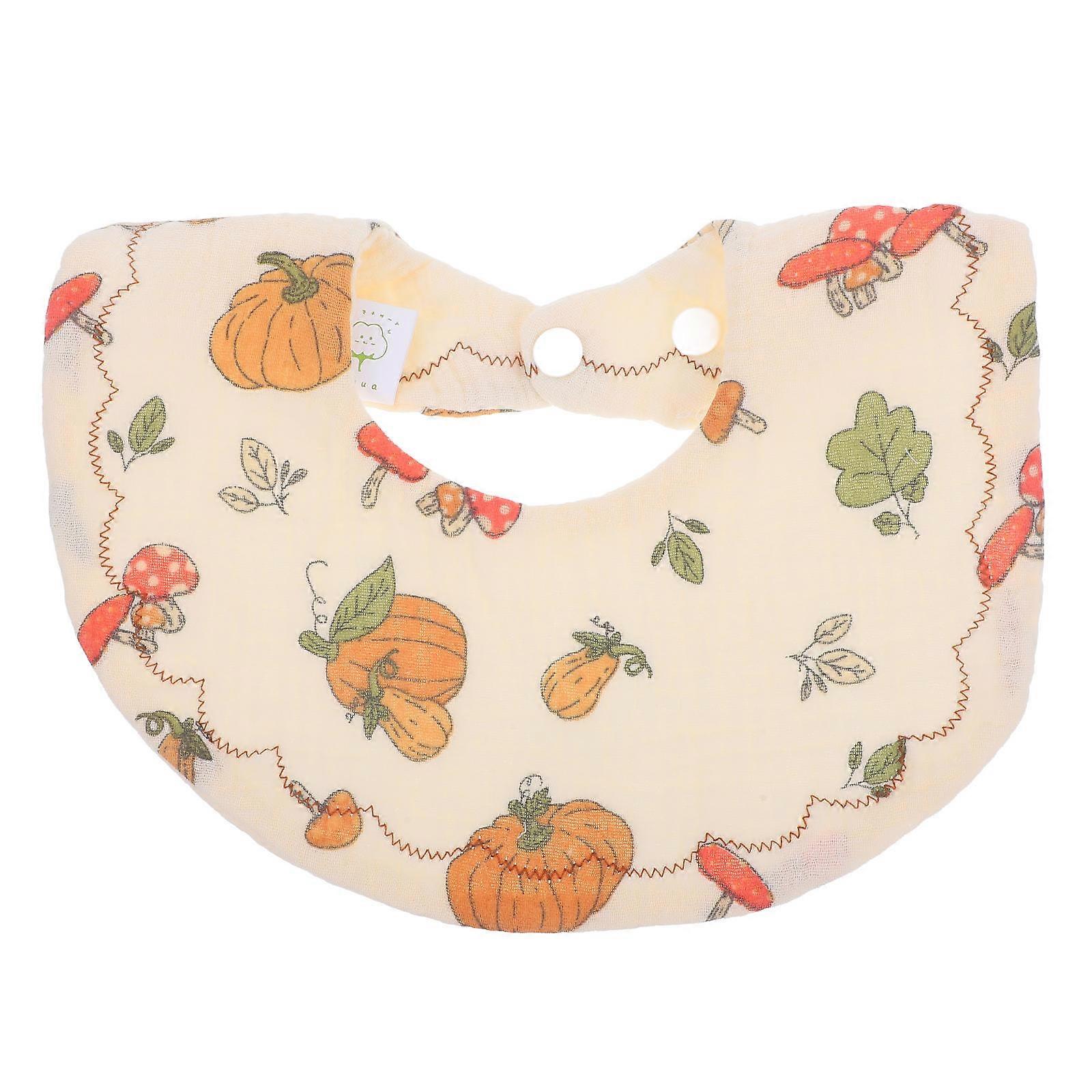 Mignon motif de fruits de dessin animé Bavoir de gaze douce et respirante pour nouveau-nés - serviette absorbante de salive pour le désordre à l’heure des repas