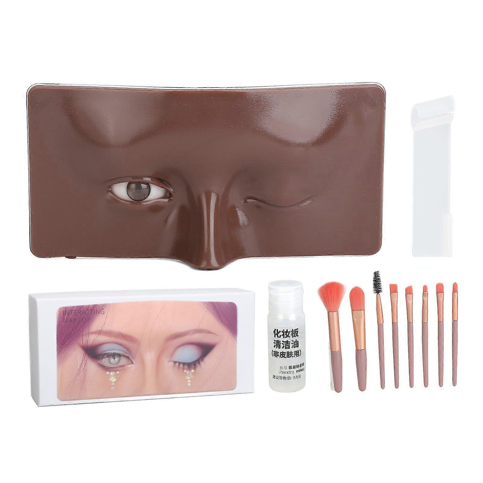 2025 Latest Model 3D Silicone Makeup Practice Face Board with 20ml Cleansing O...