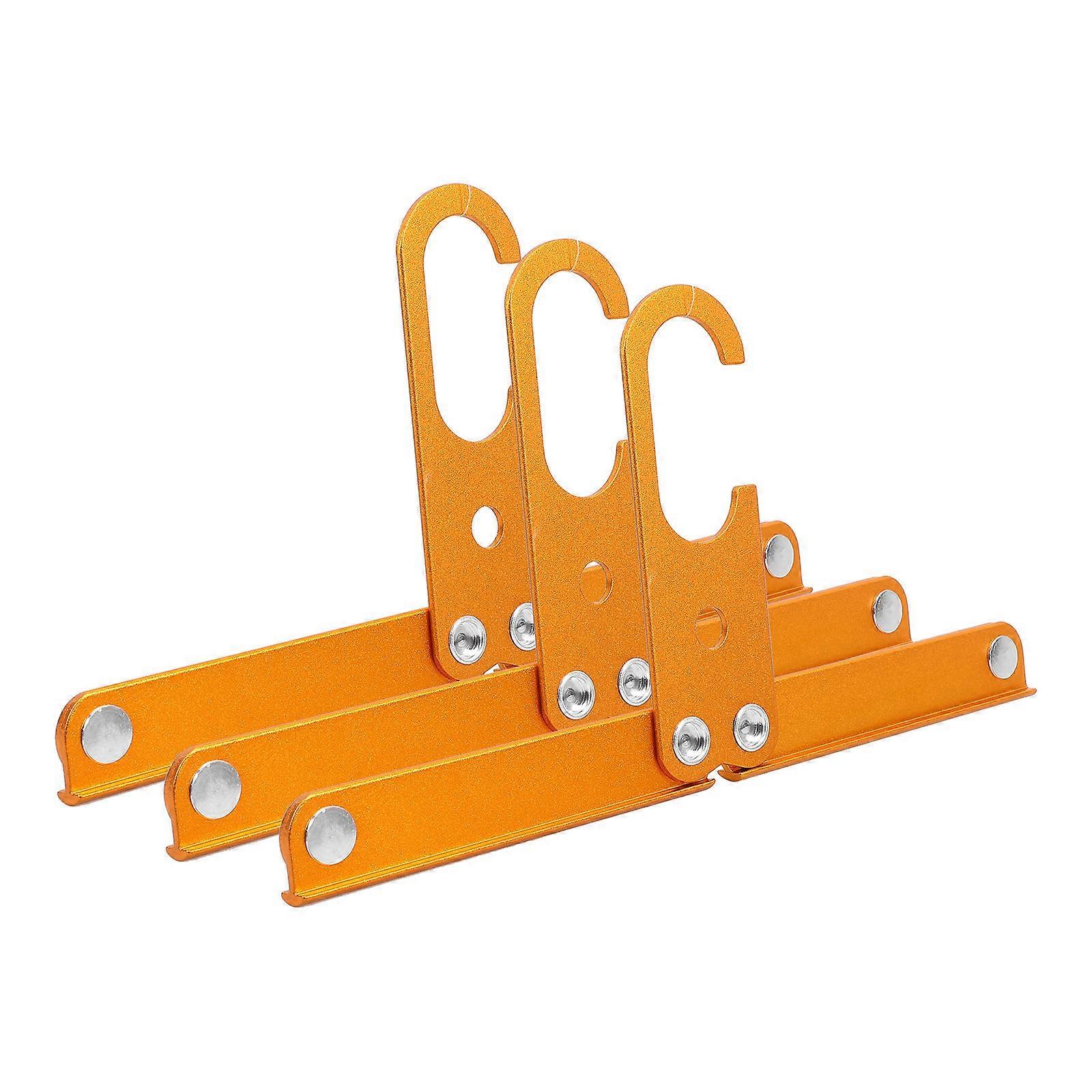 Metal Hangers Travel Folding Hangers Space Saving Heavy Duty Golden 40.00X19.50X1.00CM Clothes Drying 3Pcs