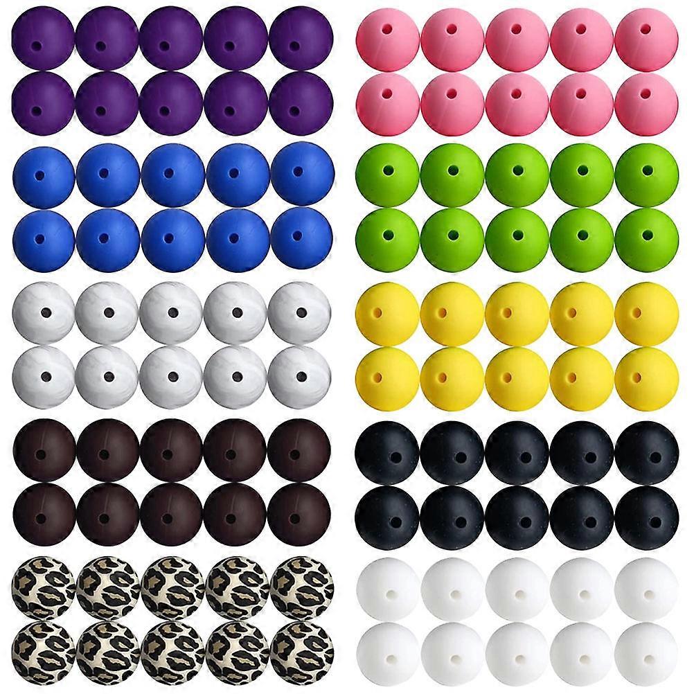 Silicone Beads for Crafts Diy Handmade Projects Round Shape Delicate and Beautiful Appearance Personal Accessories 100Pcs